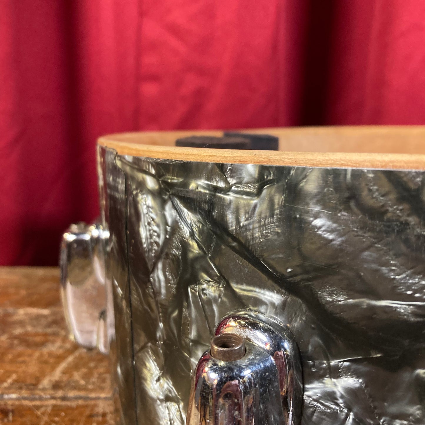 1956-1959 Slingerland 5.5x14 No. 153 Super Gene Krupa Solid Shell Radio King Snare Drum Black Diamond Pearl