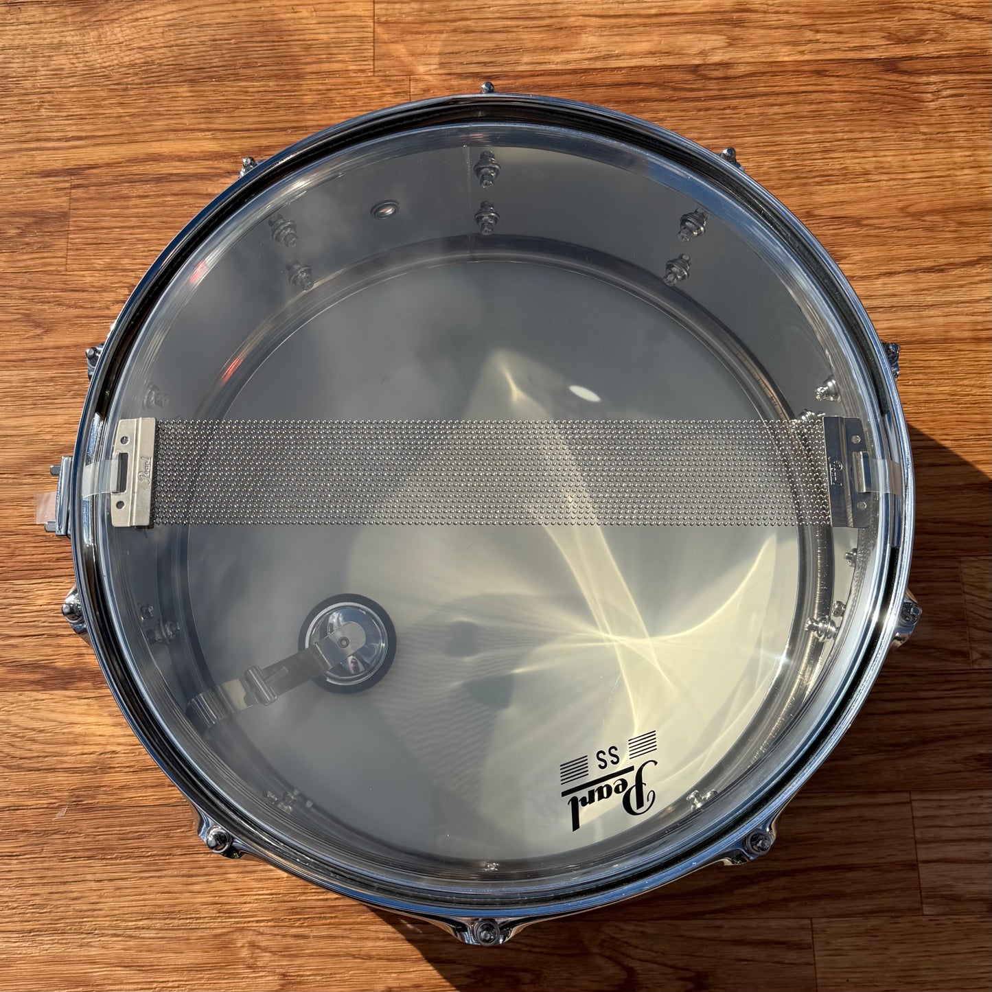 2000s Pearl Steel Shell 5.5x14 Snare Drum 10-Lug Chrome Over Steel