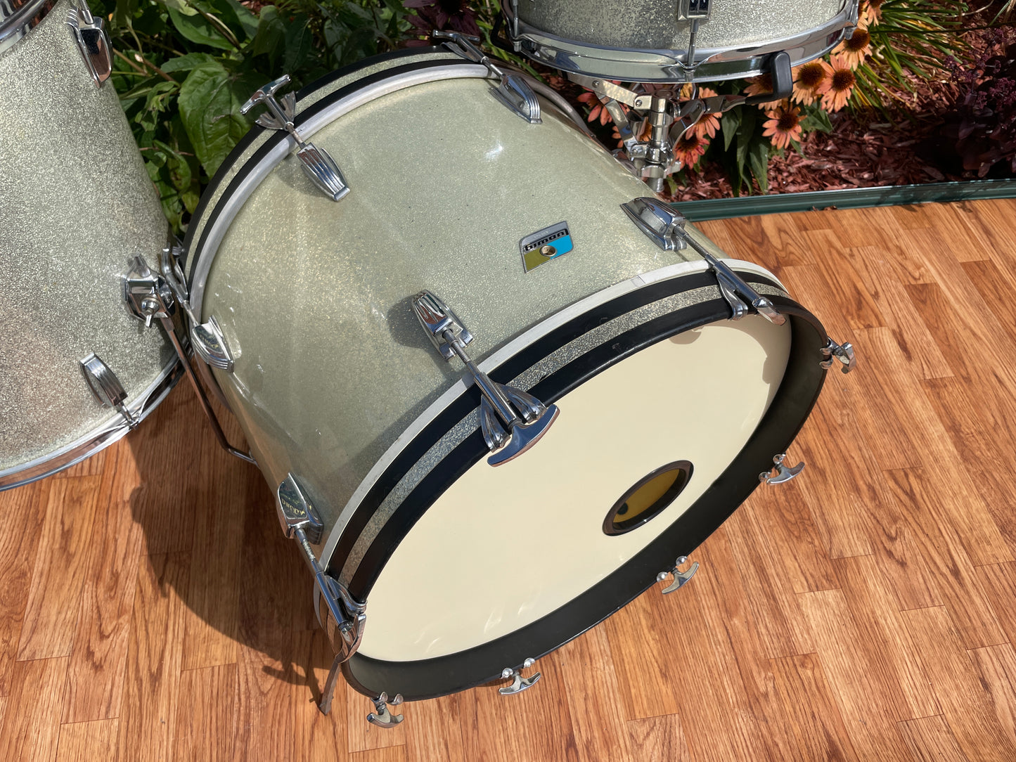 1970s Ludwig 3-Ply Drum Set Silver Sparkle 20/13/16