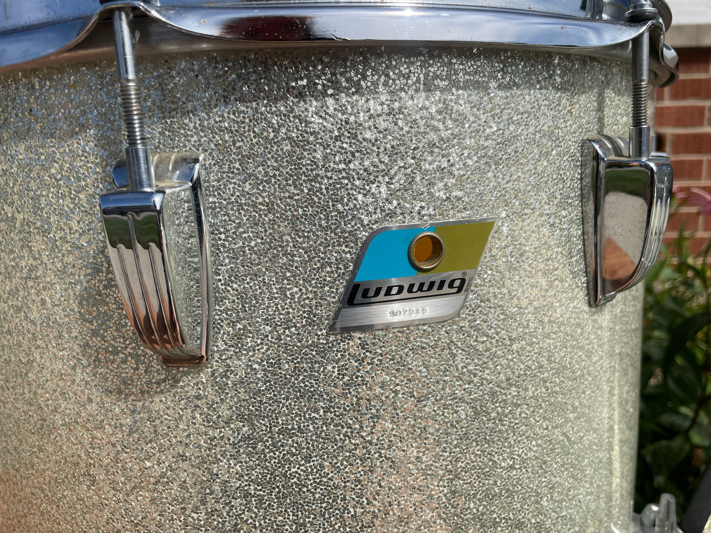 1970s Ludwig 3-Ply Drum Set Silver Sparkle 20/13/16