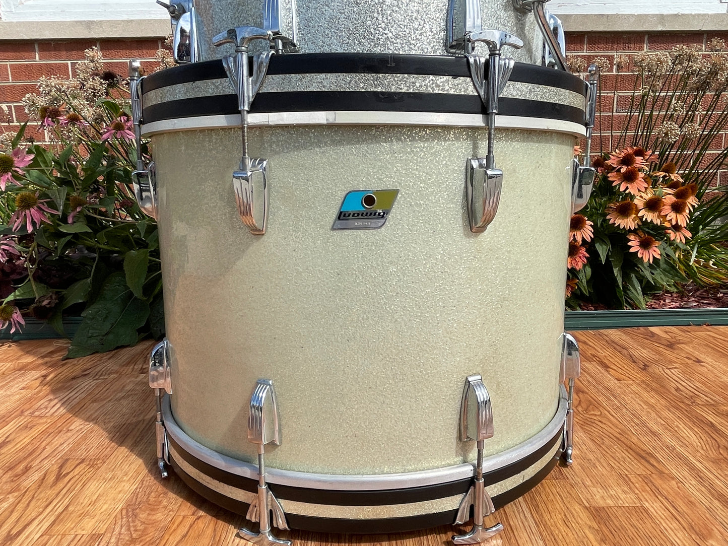 1970s Ludwig 3-Ply Drum Set Silver Sparkle 20/13/16