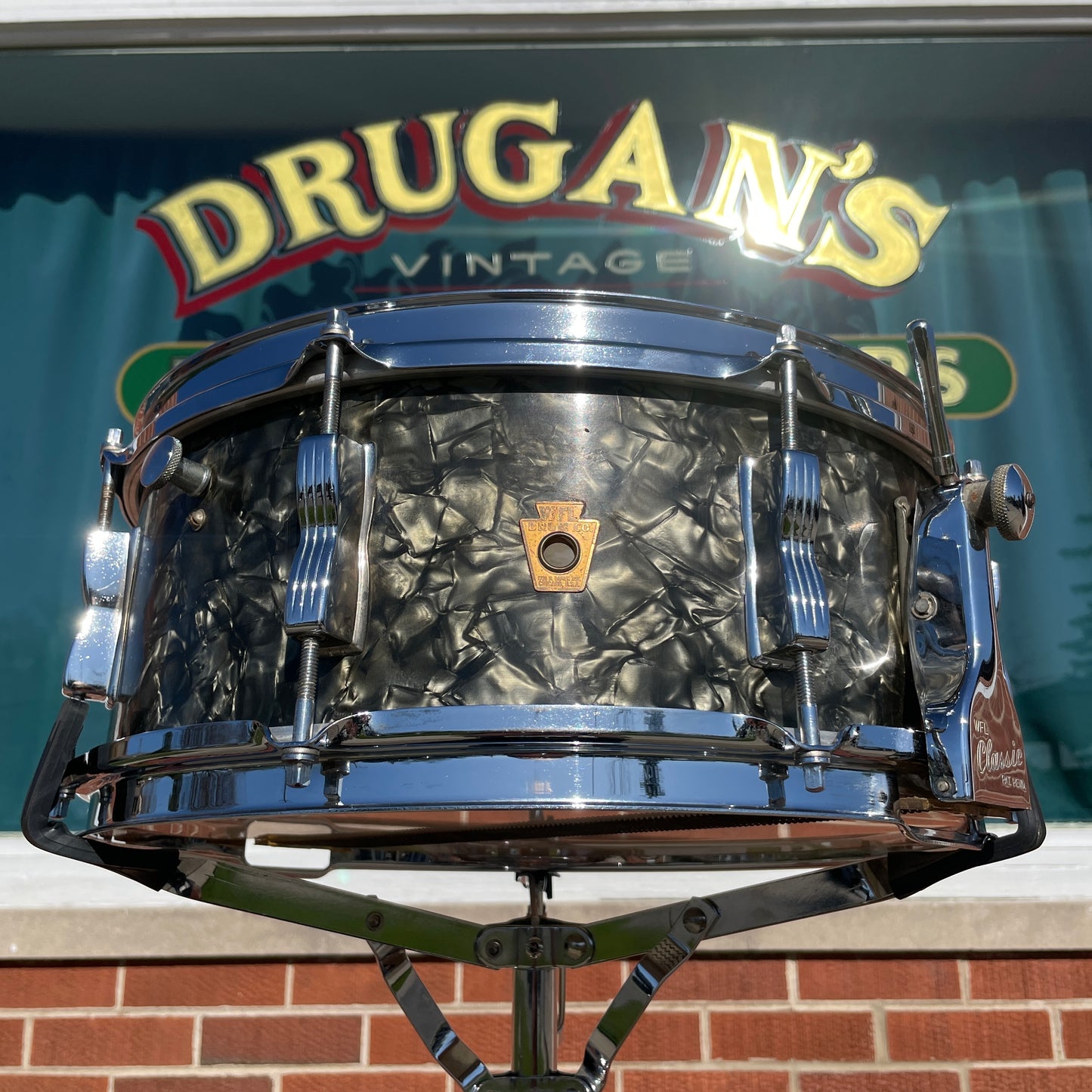 1948-1952 WFL 5.5x14 No. 900P Buddy Rich Super Classic Snare Drum Black Diamond Pearl Ludwig COB
