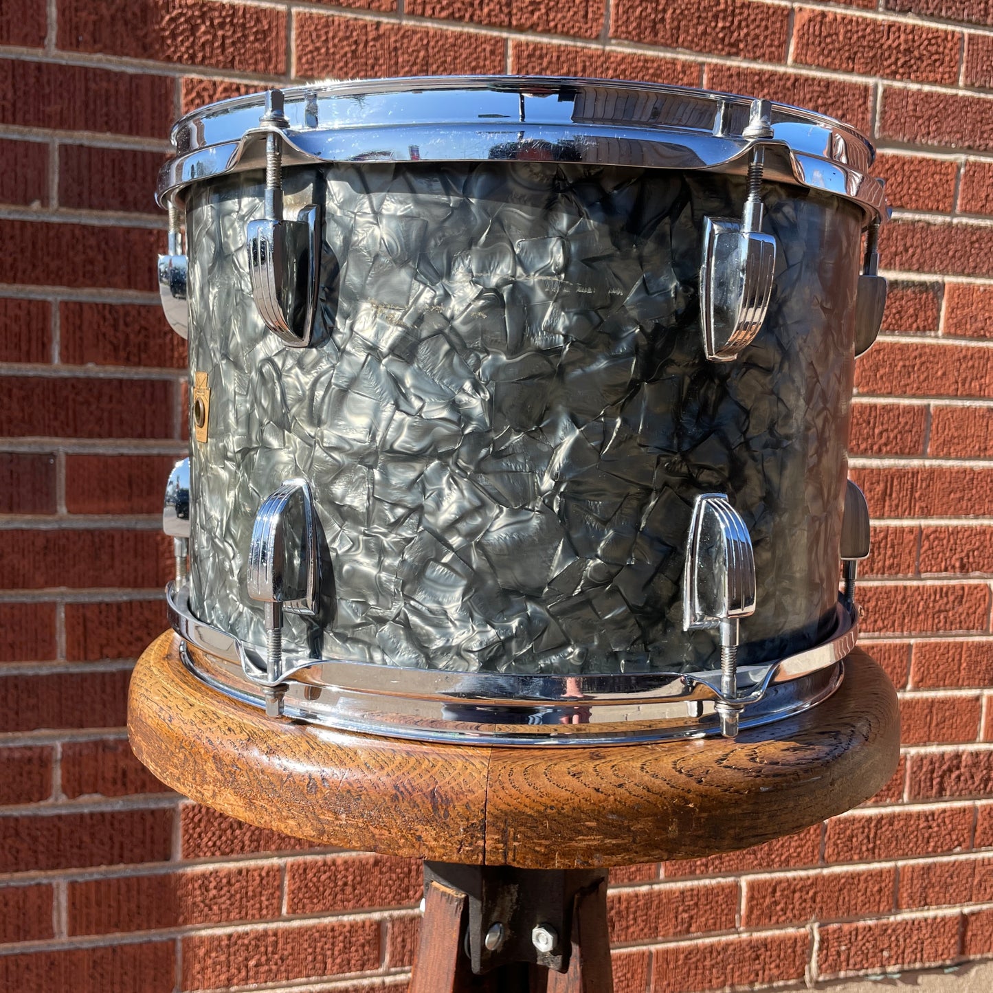 1965 Ludwig 8x12 Super Classic Tom Drum Single Black Diamond Pearl