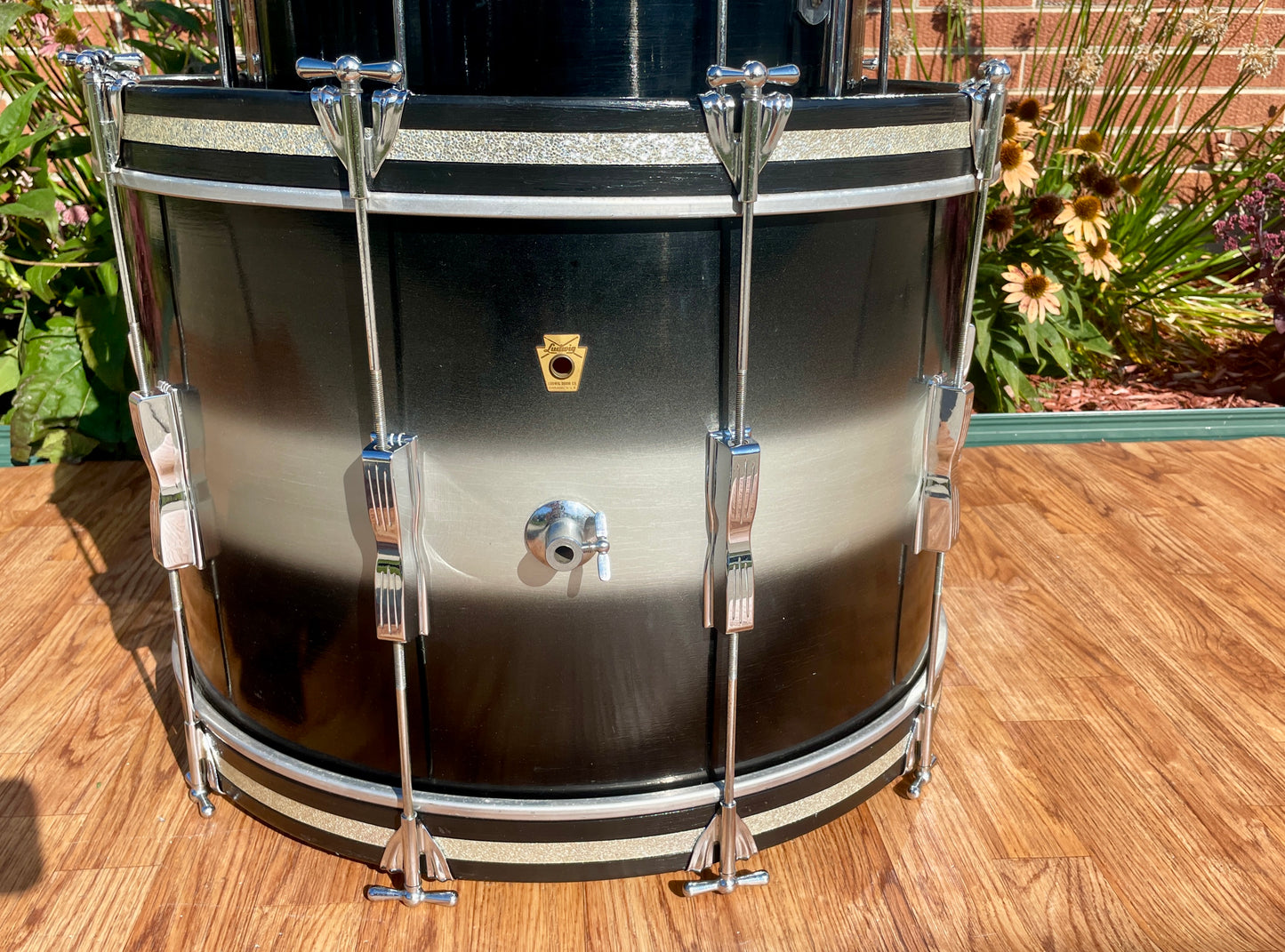 1961 Ludwig 3pc Club Date Drum Set Black/Silver Duco 22/13/15