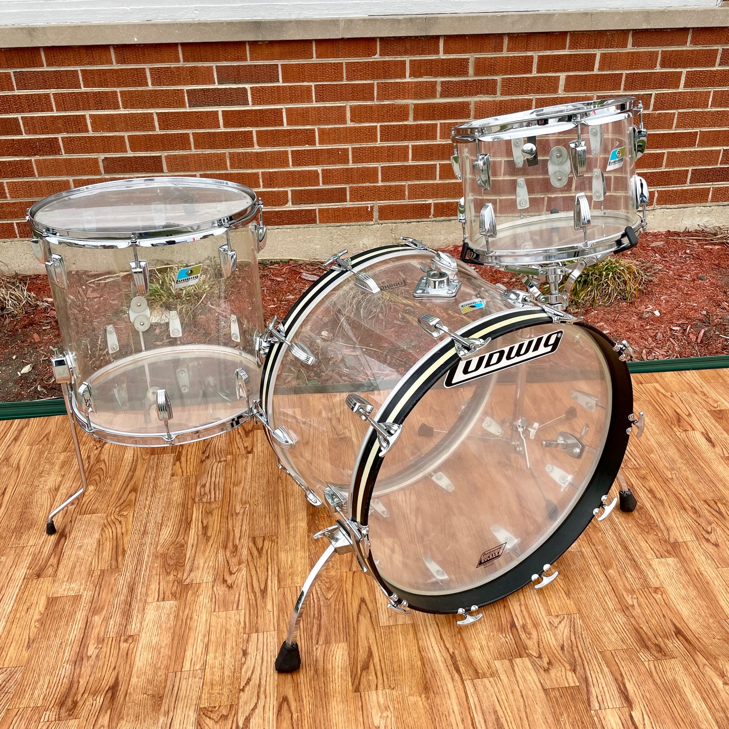 1970s Ludwig Clear Vistalite Drum Set 22/13/16