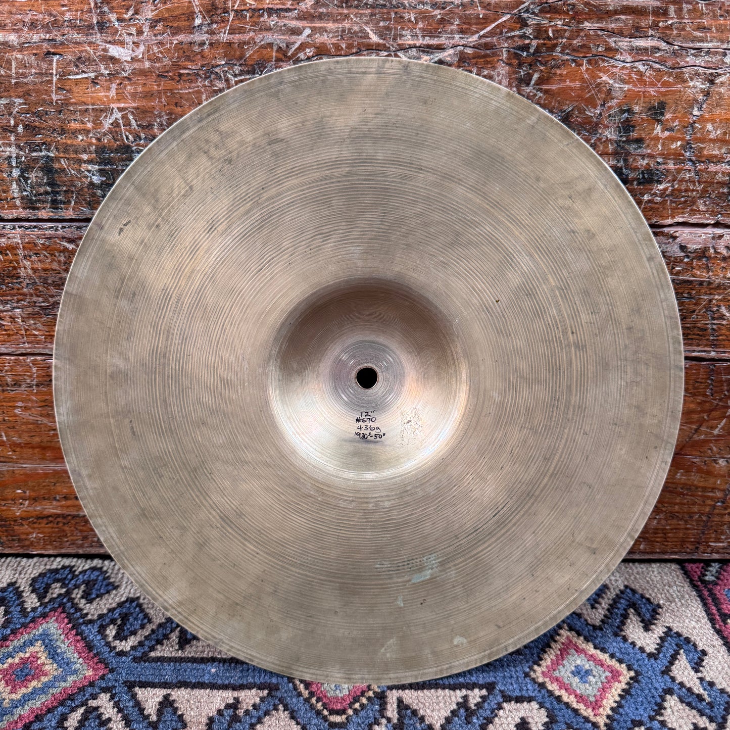 12" Zilco By Zildjian 1930s-1950s Hi-Hat Single / Splash Cymbal 436g *Video Demo*