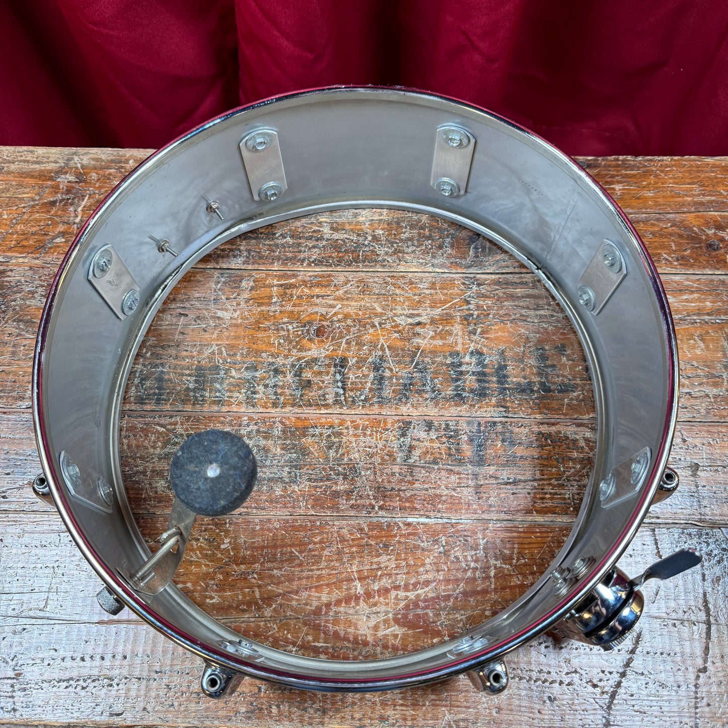 1960s Slingerland 5x14 No. 130 Gene Krupa Sound King 8 Lug Snare Drum Chrome Over Brass