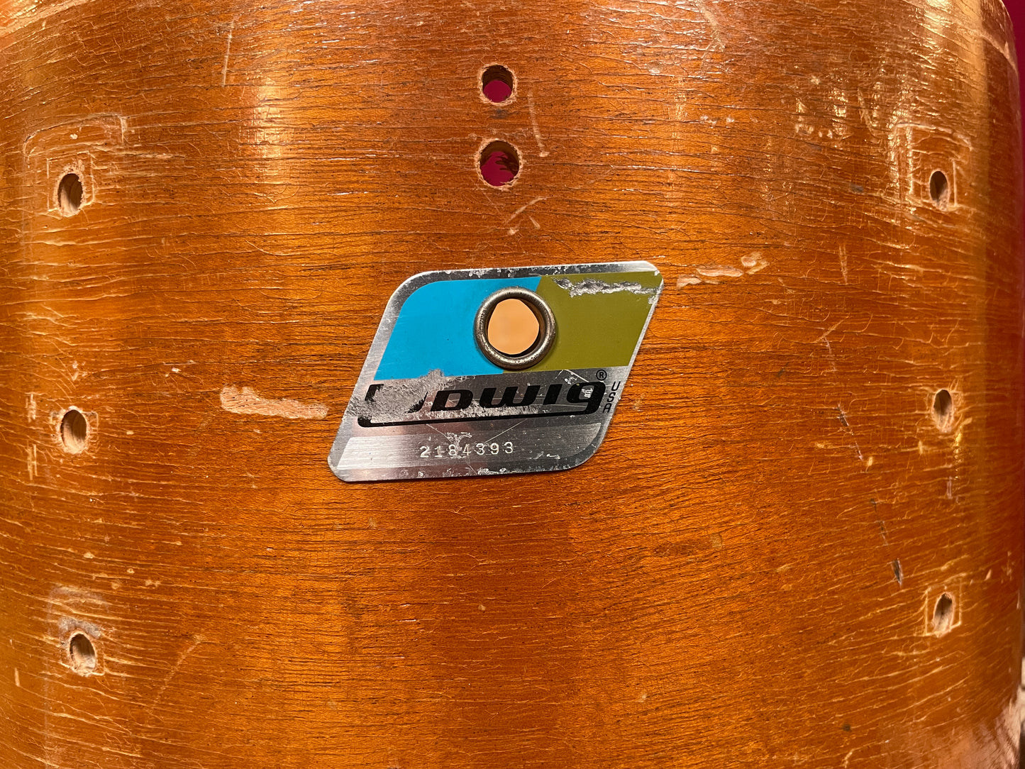 1970s Ludwig Super Classic 9x13 Tom Drum Shell Natural Mahogany