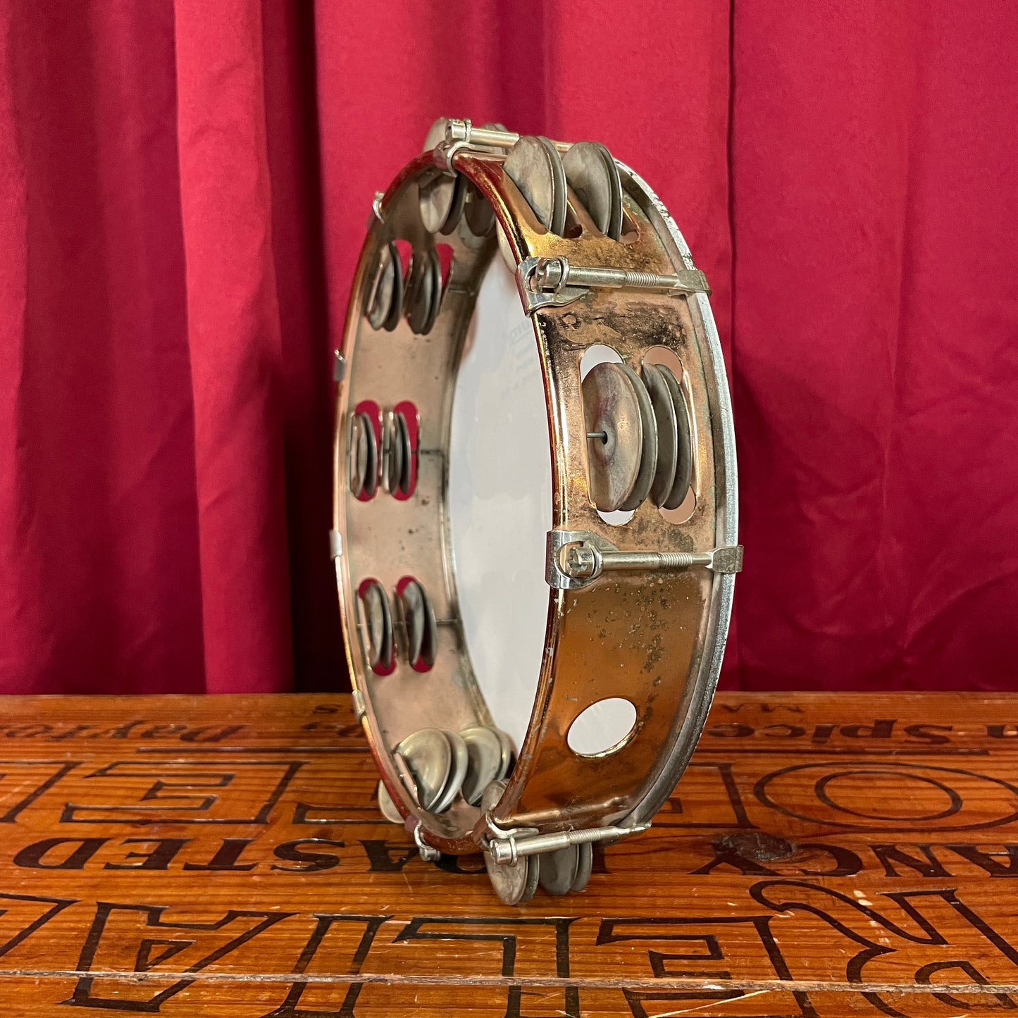 1960s Ludwig 10" Bronze Double Row Tunable Tambourine
