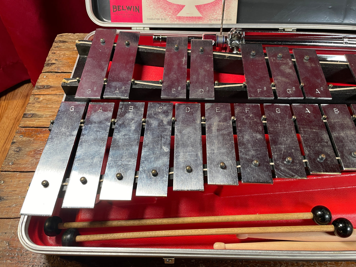1970s Ludwig Musser M-649 Junior Percussionist Kit Glockenspiel Bells