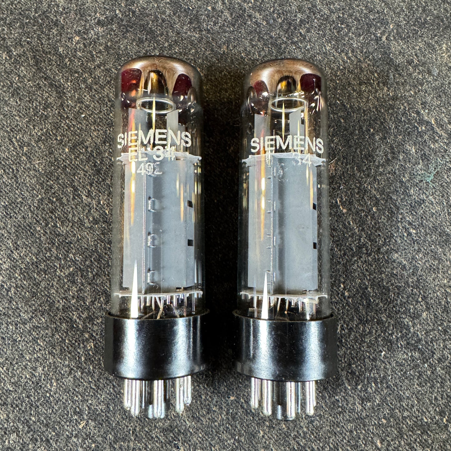 RFT / Siemens EL34 Dimple Top Amplifier Power Tubes Pair Duet #202