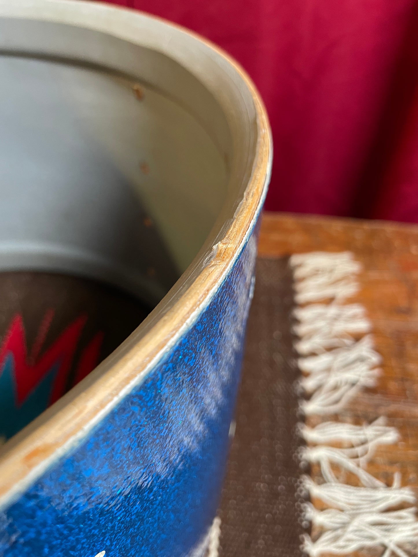 1960s Rogers Cleveland Holiday 8x12 Tom Shell Blue Sparkle Beavertail