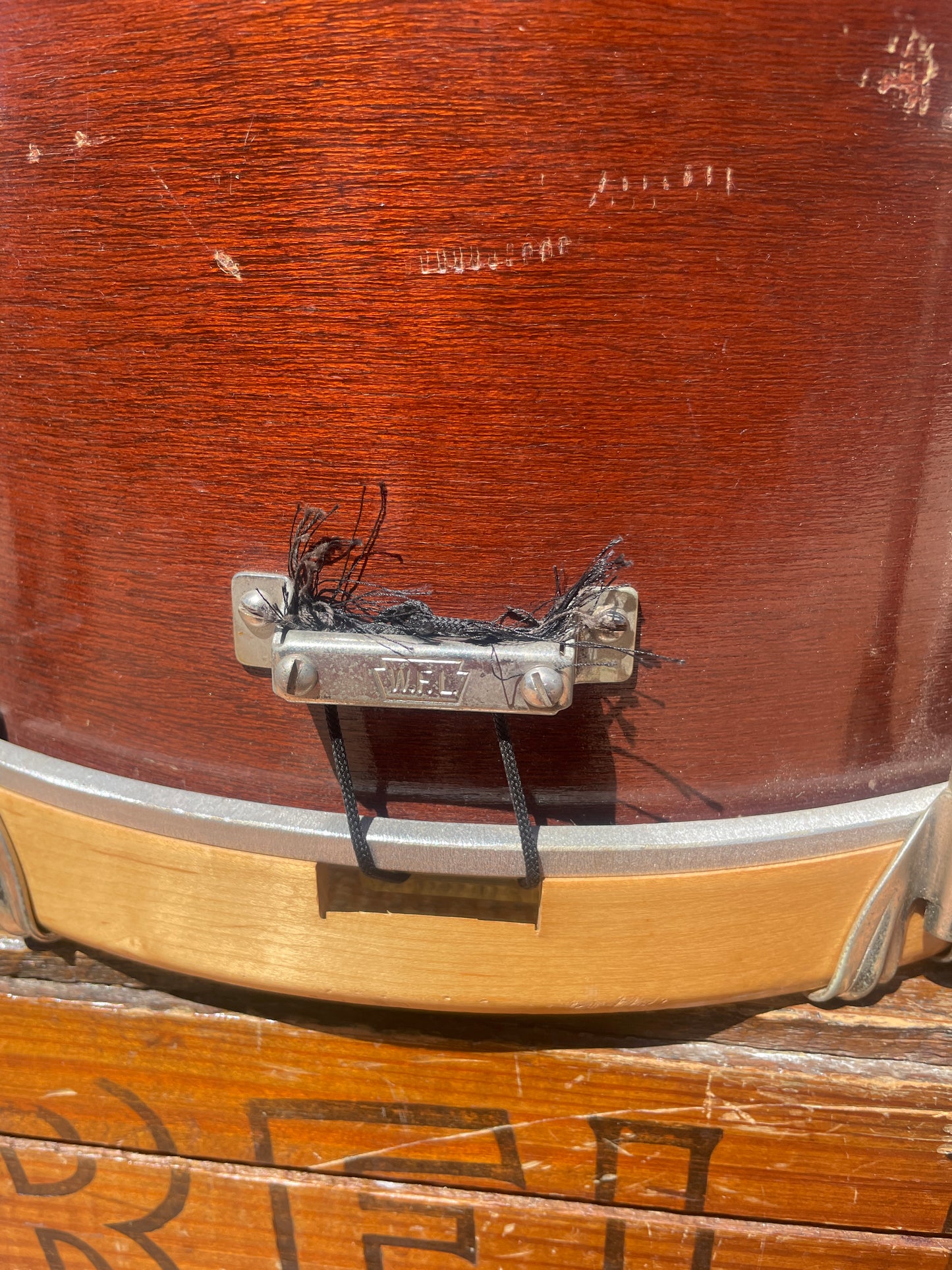 1950s WFL No. 3062 Prep Model 10x14 Parade Drum Mahogany Marching Snare Field Drum Ludwig