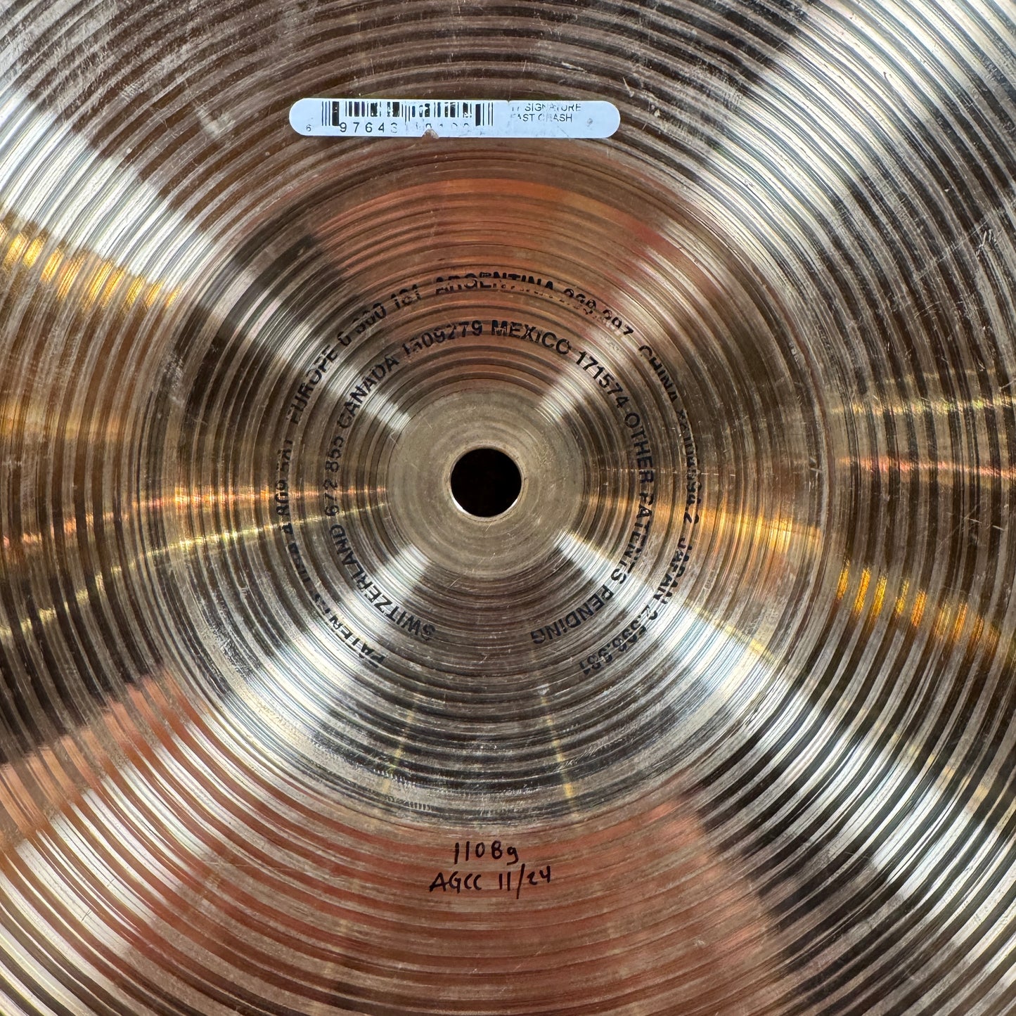 17" Paiste Signature Fast Crash Cymbal 1108g Repaired *Video Demo*