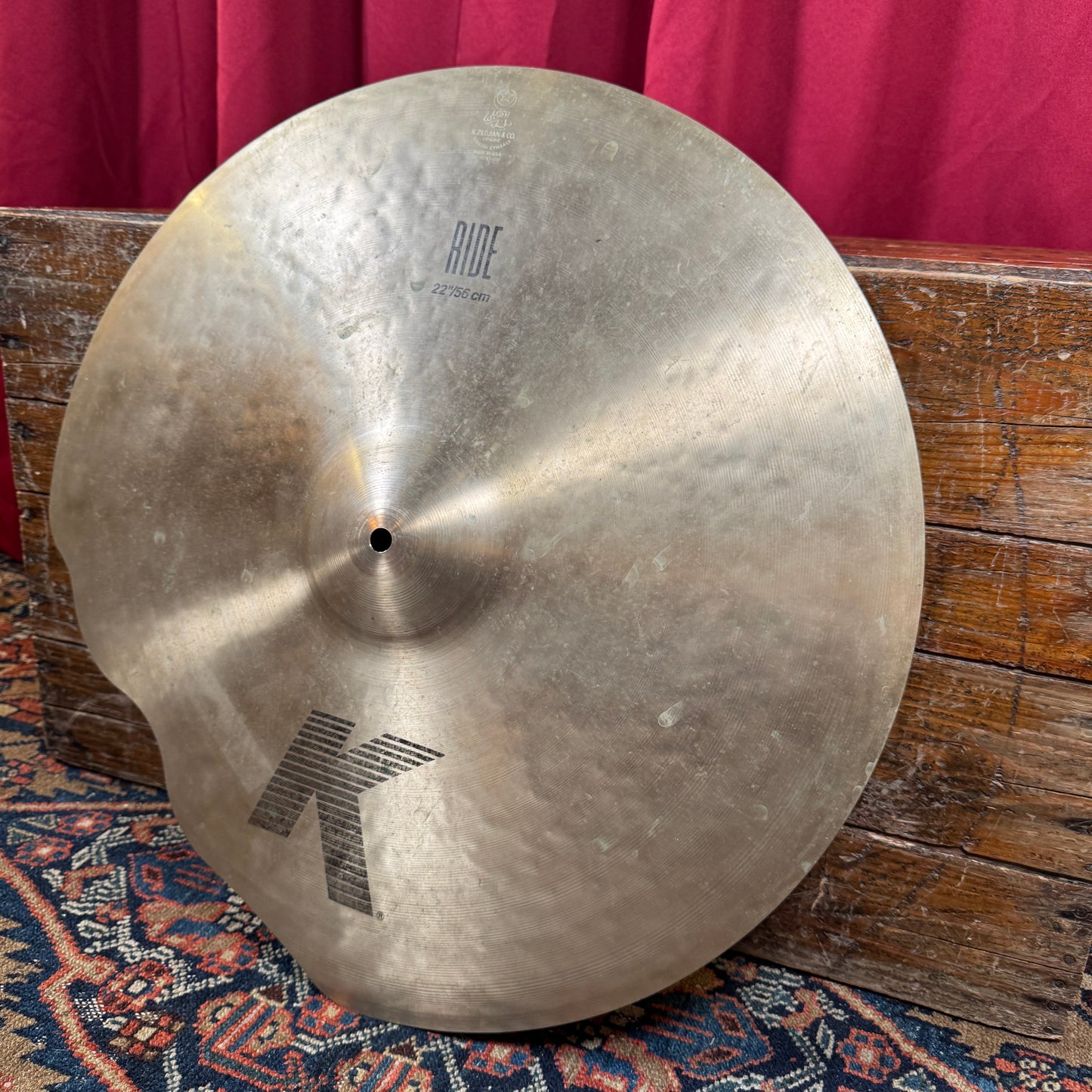 22" Zildjian K Ride Cymbal 2873g Repaired