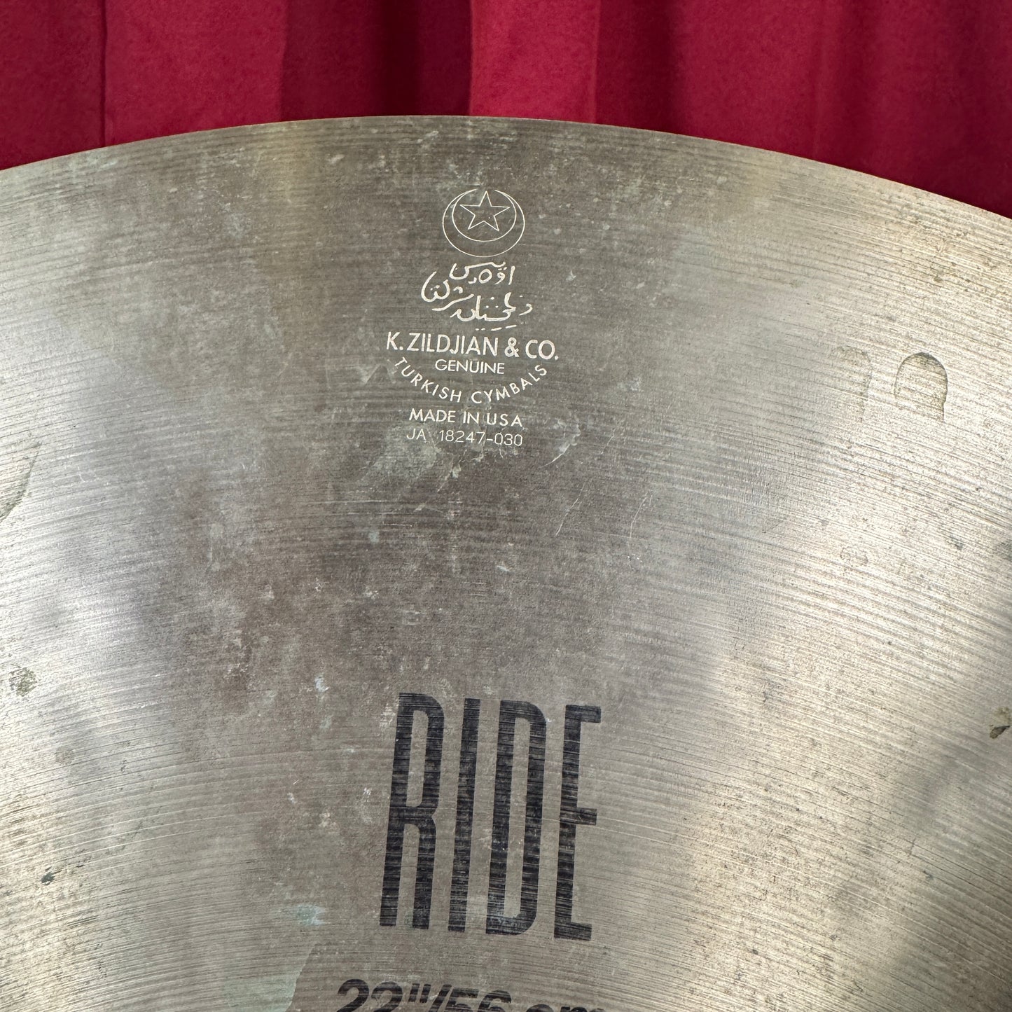 22" Zildjian K Ride Cymbal 2873g Repaired