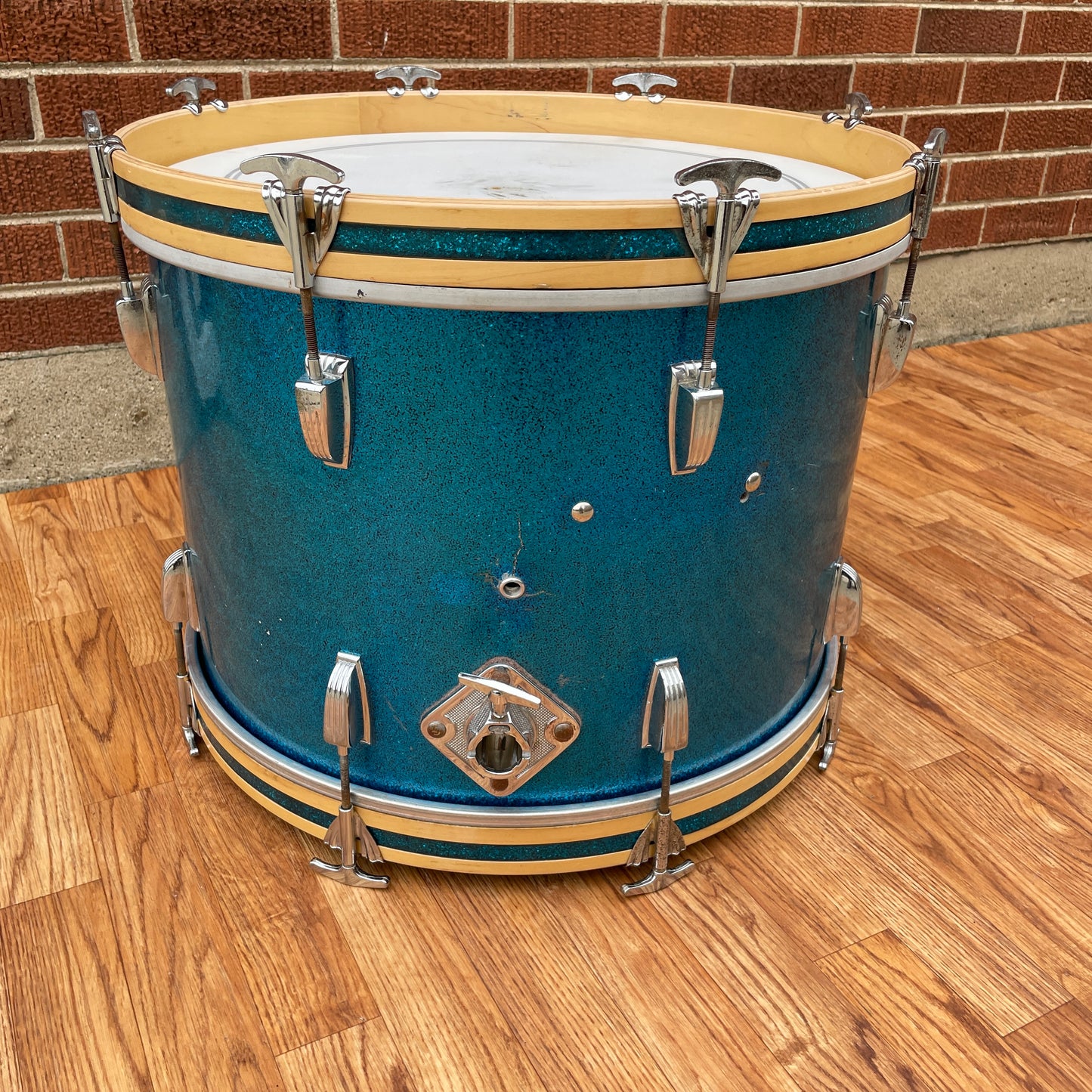 1959 WFL Ludwig 14x20 Bass Drum Blue Sparkle