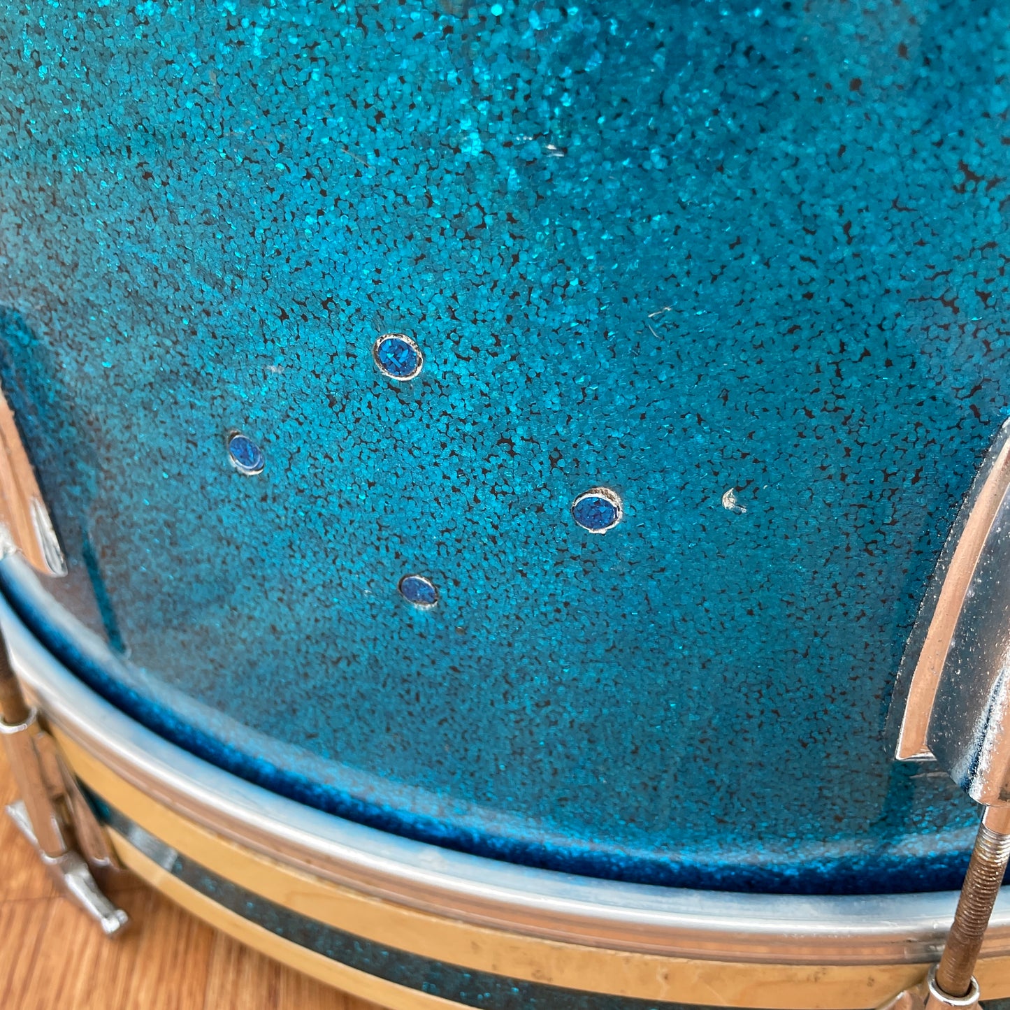 1959 WFL Ludwig 14x20 Bass Drum Blue Sparkle