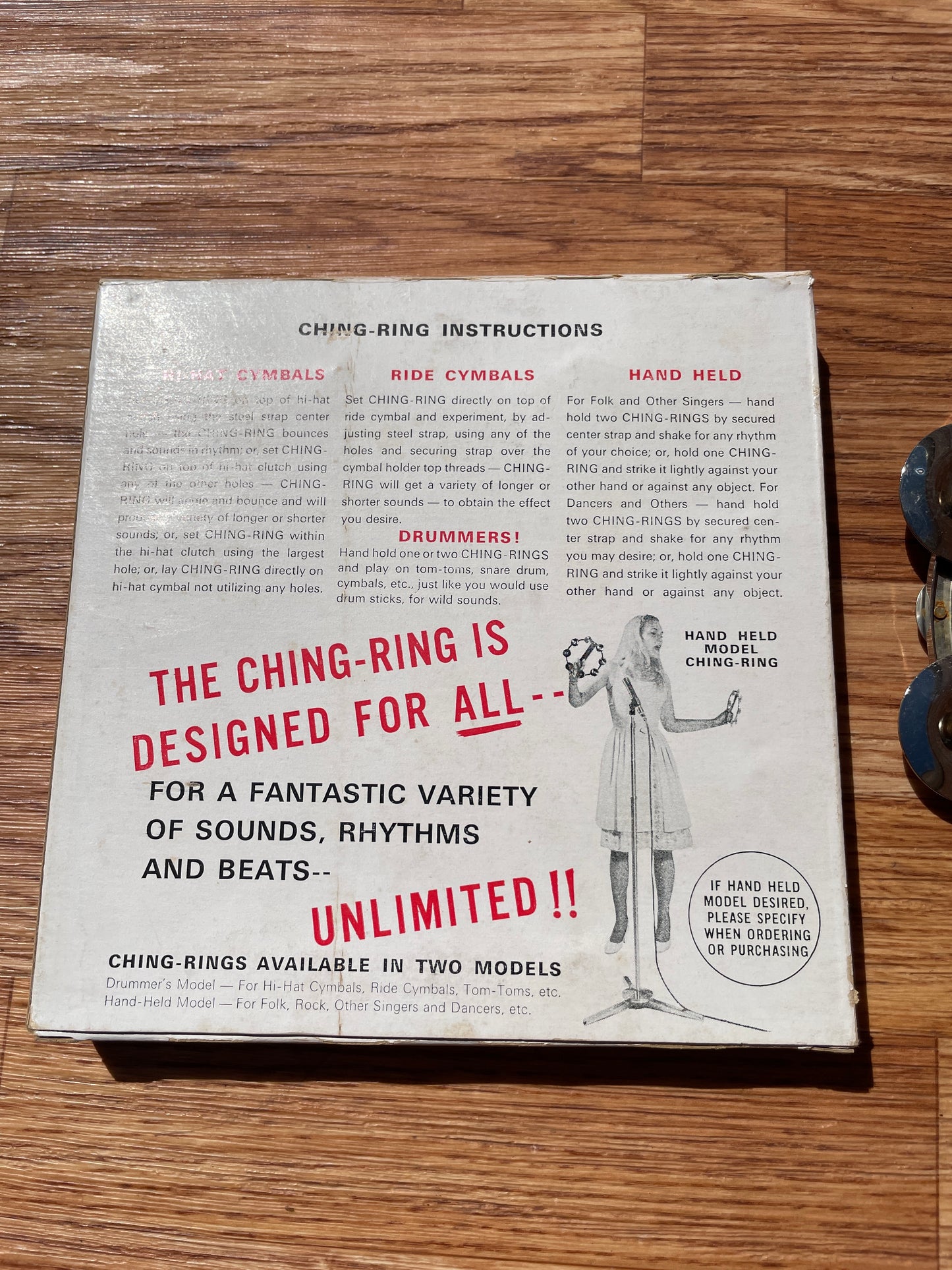 NOS Vintage Original Ralph Kester Ching Ring Hi-Hat Tambourine John Bonham