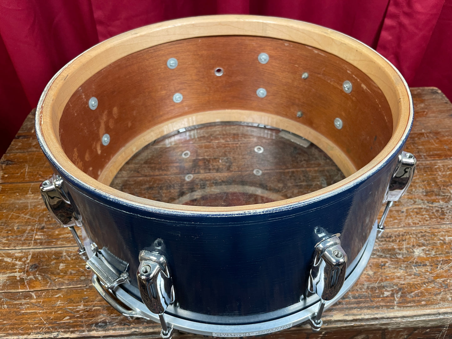 1960s Slingerland 7x14 Student Model No. 157 Snare Drum Blue Lacquer