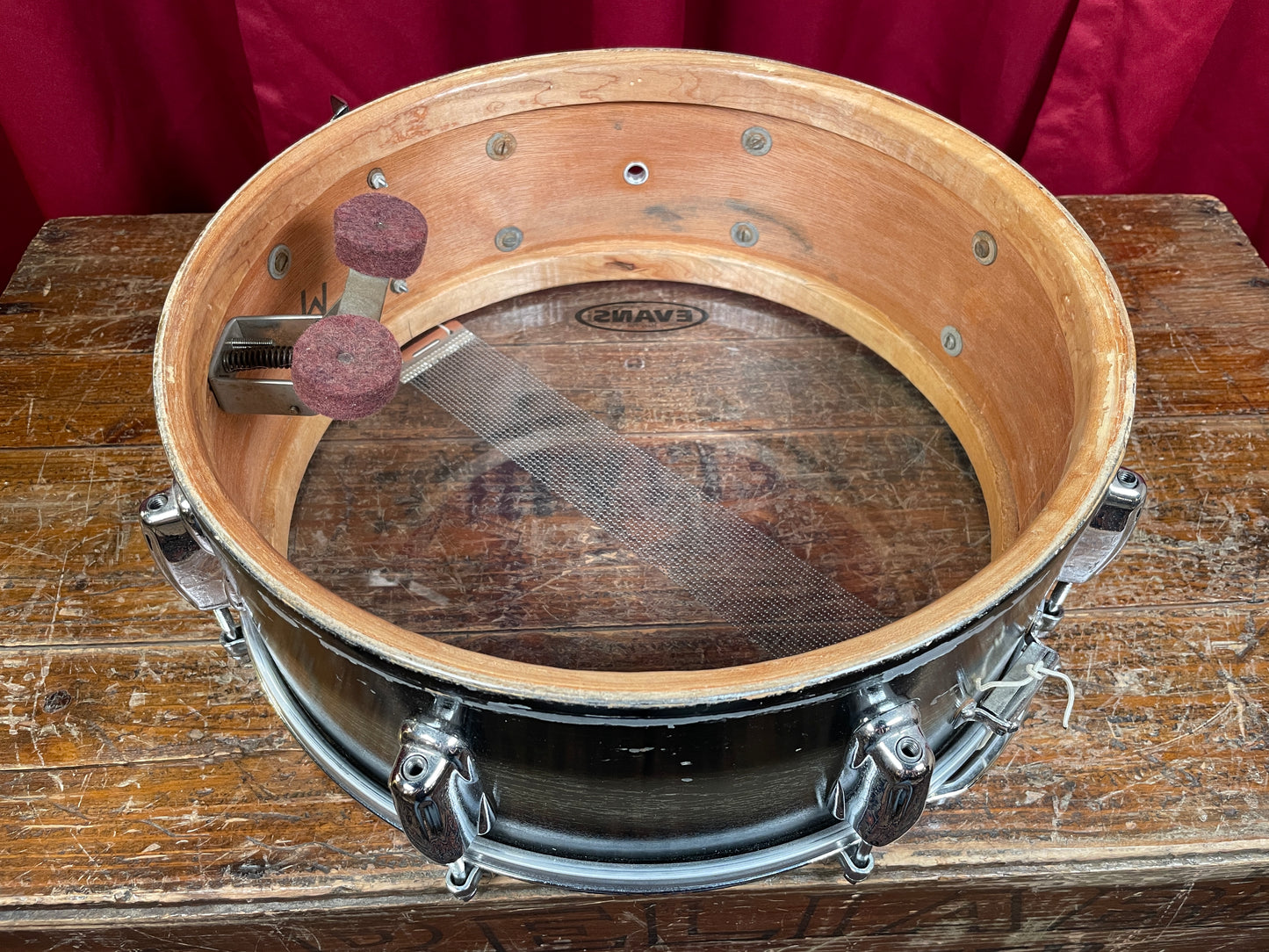 1960s Slingerland 5.5x14 Student Model No. 151 Snare Drum Black/Silver Duco