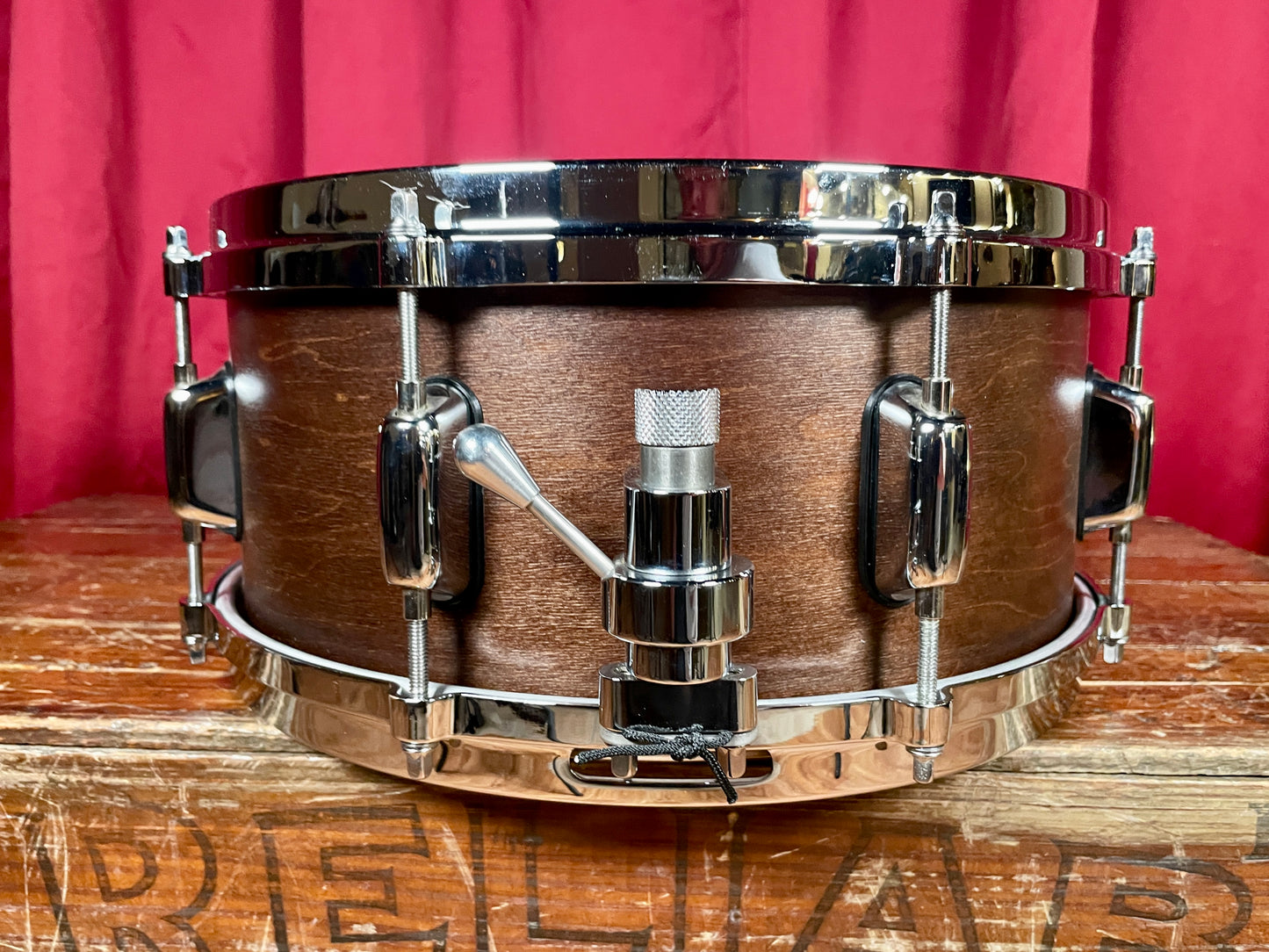 C&C 6x13 Player Date II Snare Drum w/ Trick GS007 Throw Off Brown Mahogany Stain 13x6
