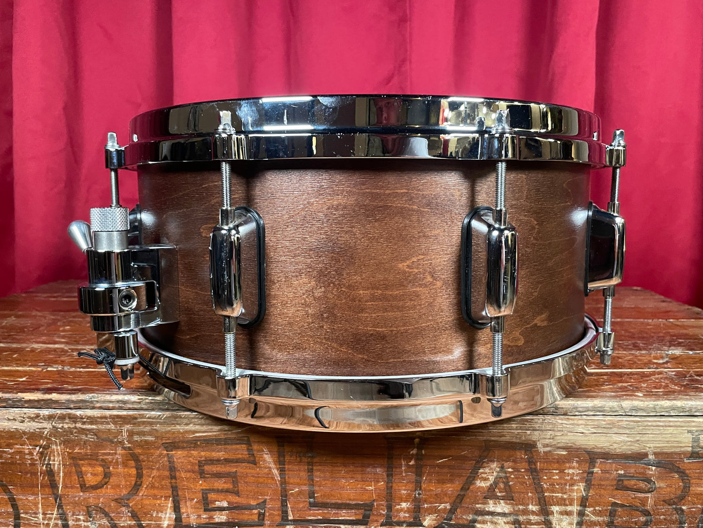 C&C 6x13 Player Date II Snare Drum w/ Trick GS007 Throw Off Brown Mahogany Stain 13x6