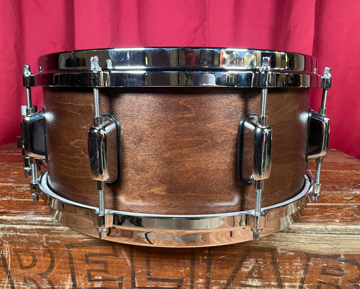 C&C 6x13 Player Date II Snare Drum w/ Trick GS007 Throw Off Brown Mahogany Stain 13x6