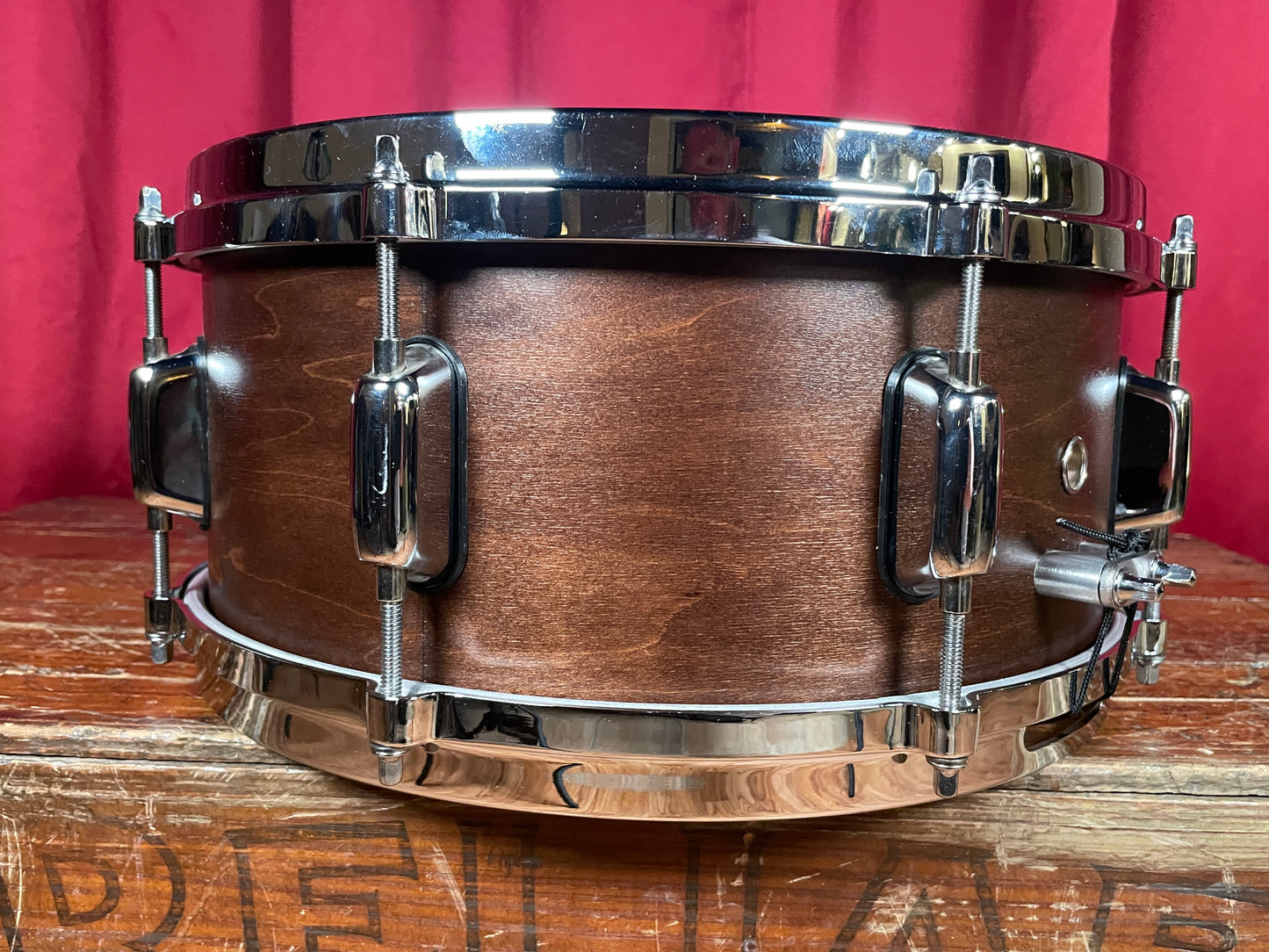 C&C 6x13 Player Date II Snare Drum w/ Trick GS007 Throw Off Brown Mahogany Stain 13x6