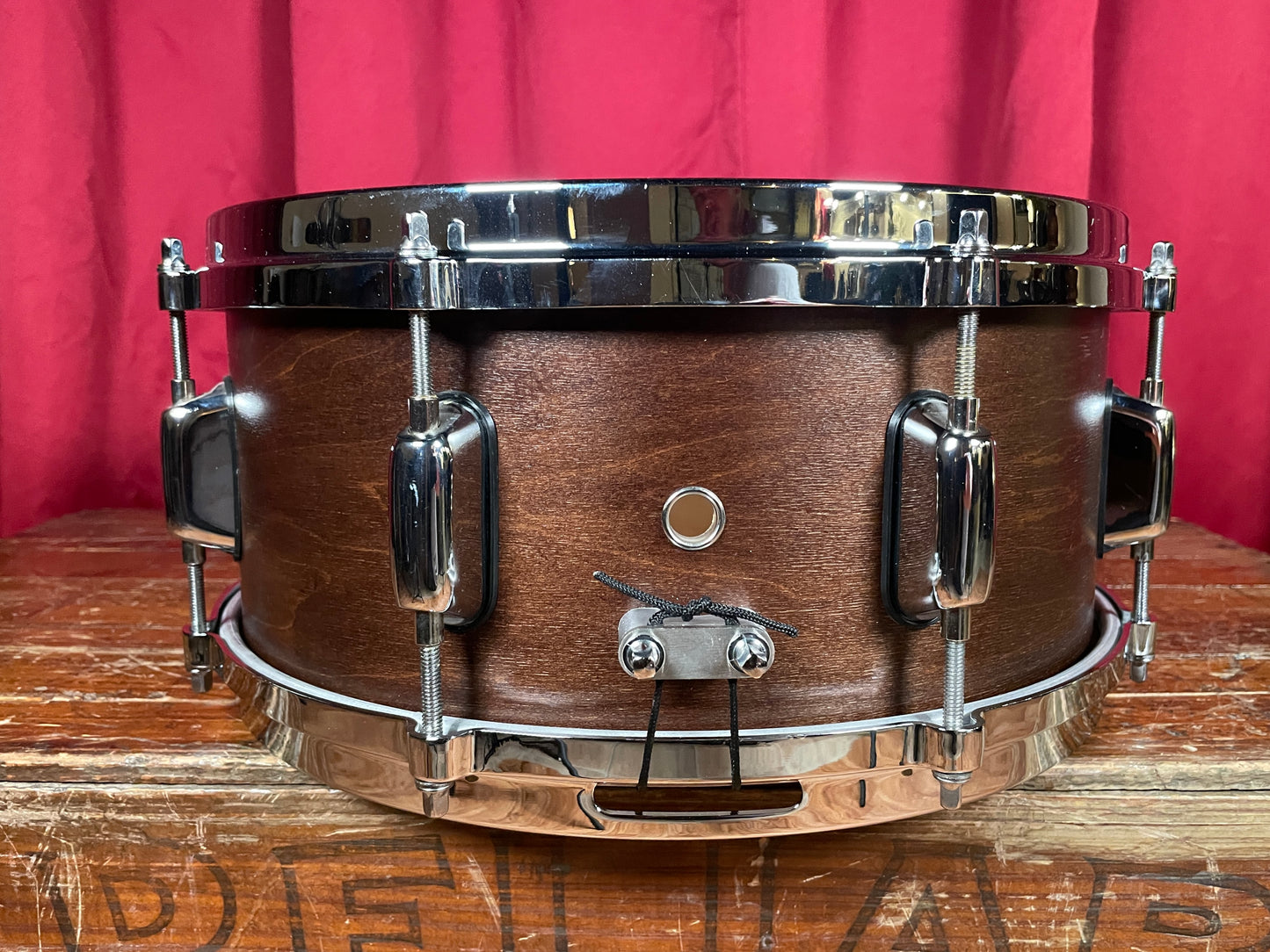 C&C 6x13 Player Date II Snare Drum w/ Trick GS007 Throw Off Brown Mahogany Stain 13x6