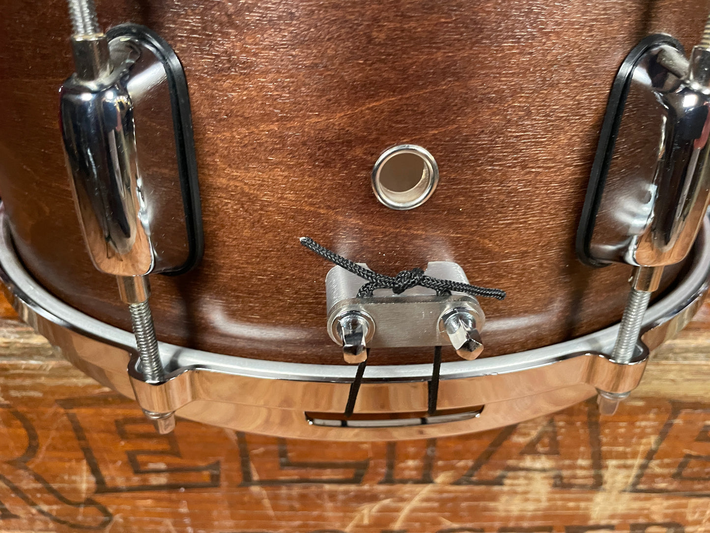 C&C 6x13 Player Date II Snare Drum w/ Trick GS007 Throw Off Brown Mahogany Stain 13x6