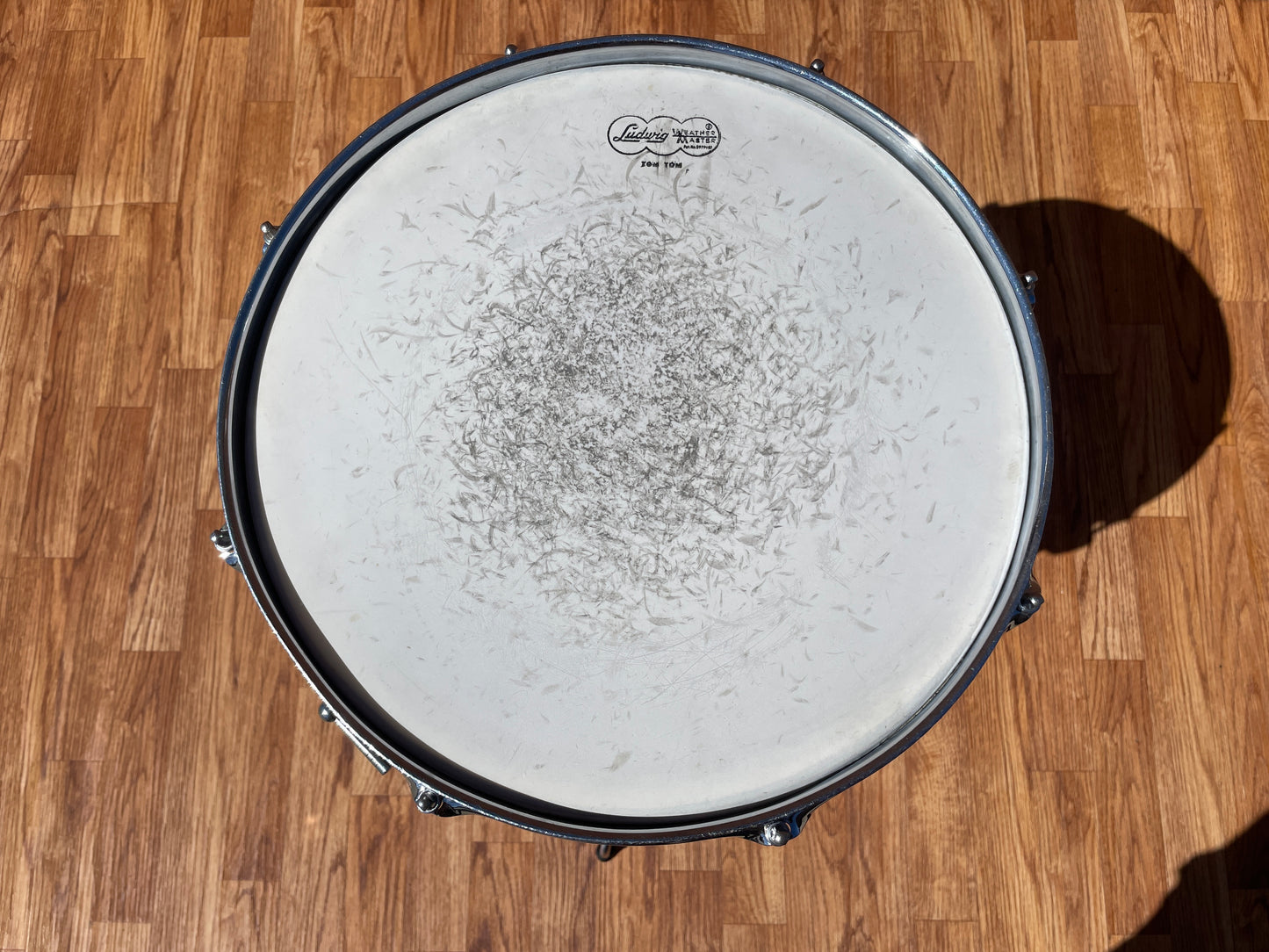Early 1960s Ludwig 14x14 Floor Tom Drum Oyster Blue Pearl Pre-Serial