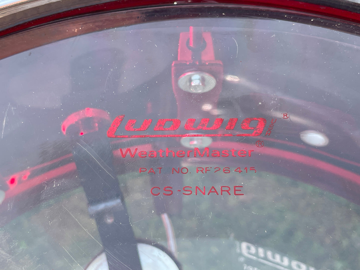 1970s Ludwig Red Vistalite 5x14 Snare Drum 10-Lug