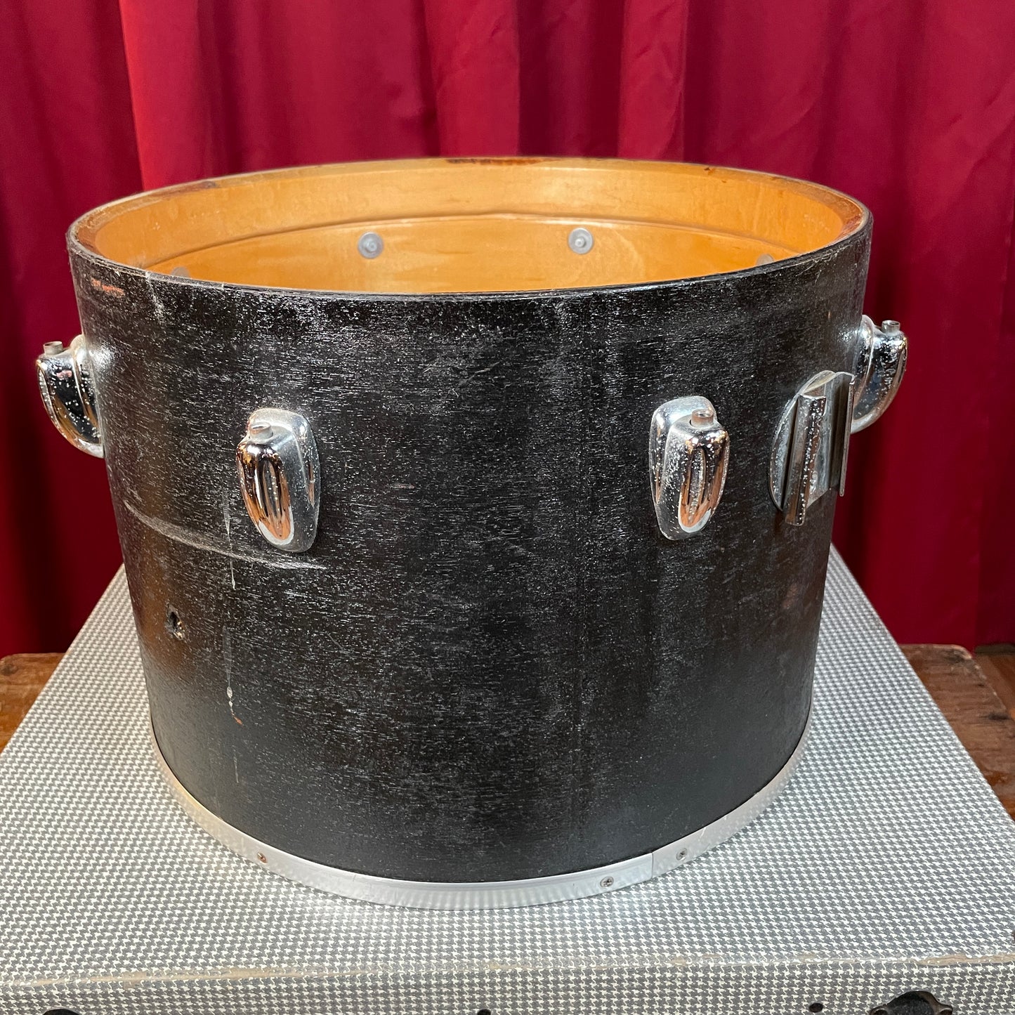 1970s Slingerland 10x14 Concert Tom Drum Shell Black