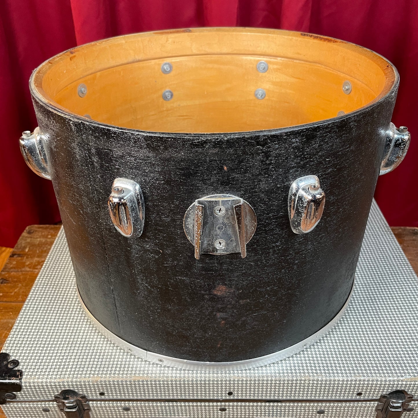 1970s Slingerland 10x14 Concert Tom Drum Shell Black