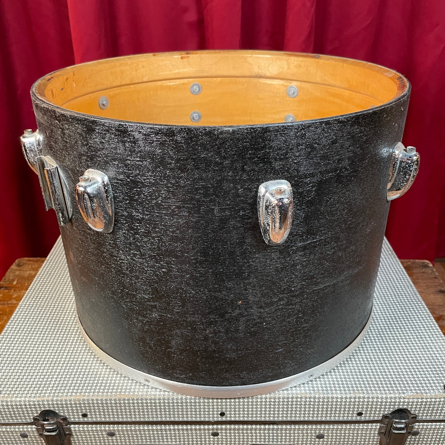 1970s Slingerland 10x14 Concert Tom Drum Shell Black