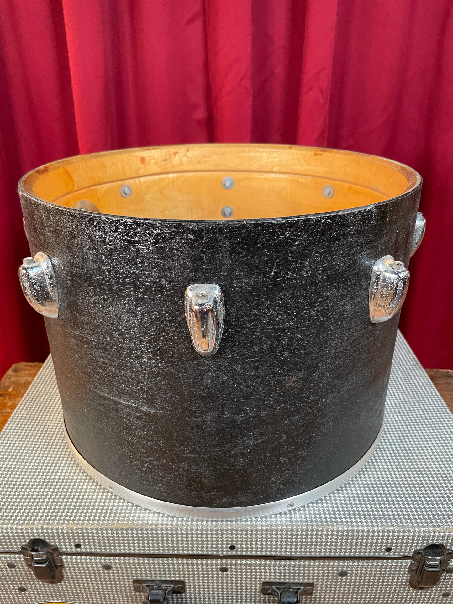 1970s Slingerland 10x14 Concert Tom Drum Shell Black