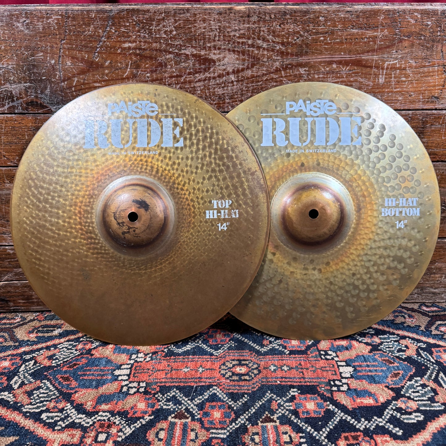 14" Paiste Rude 1980s Hi-Hat Cymbal Pair 892g/1166g *Video Demo*
