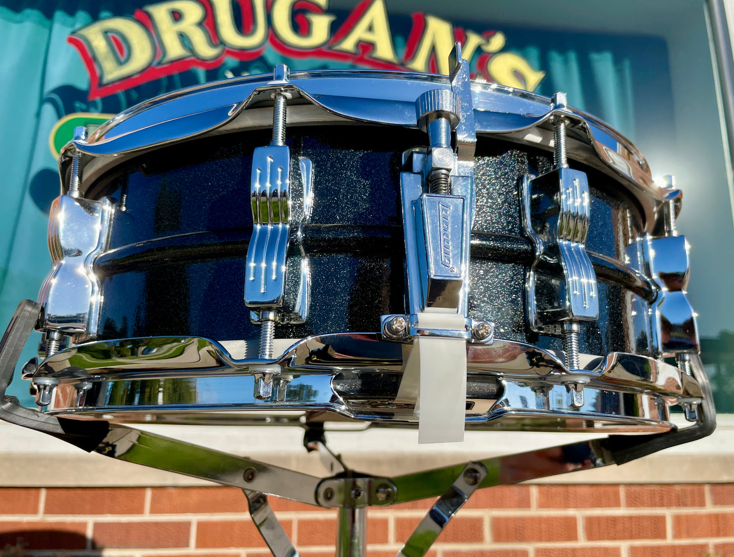 1990s Ludwig 5x14 Limited Edition of 200 Black Galaxy 10-Lug Acrolite Snare Drum Blackrolite