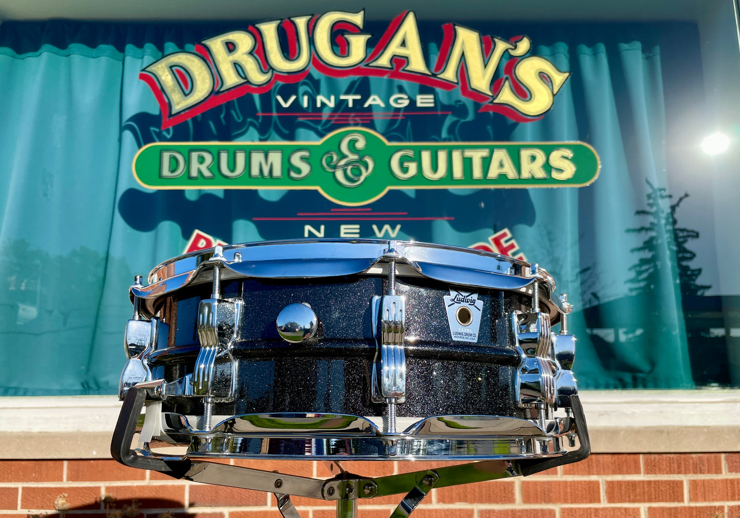 1990s Ludwig 5x14 Limited Edition of 200 Black Galaxy 10-Lug Acrolite Snare Drum Blackrolite