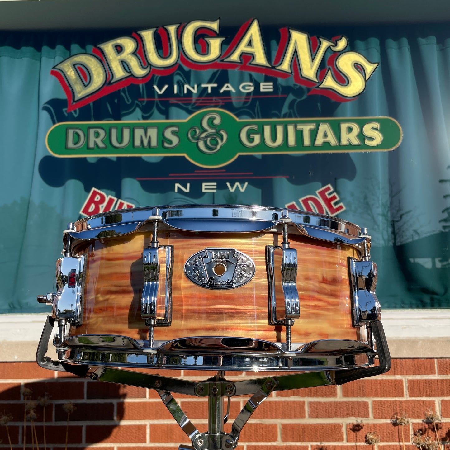 N.O.S. Ludwig Classic Maple 5x14 100th Anniversary 1964 Jazz Festival Reissue Snare Pre-Aged Pink Oyster Pearl #240