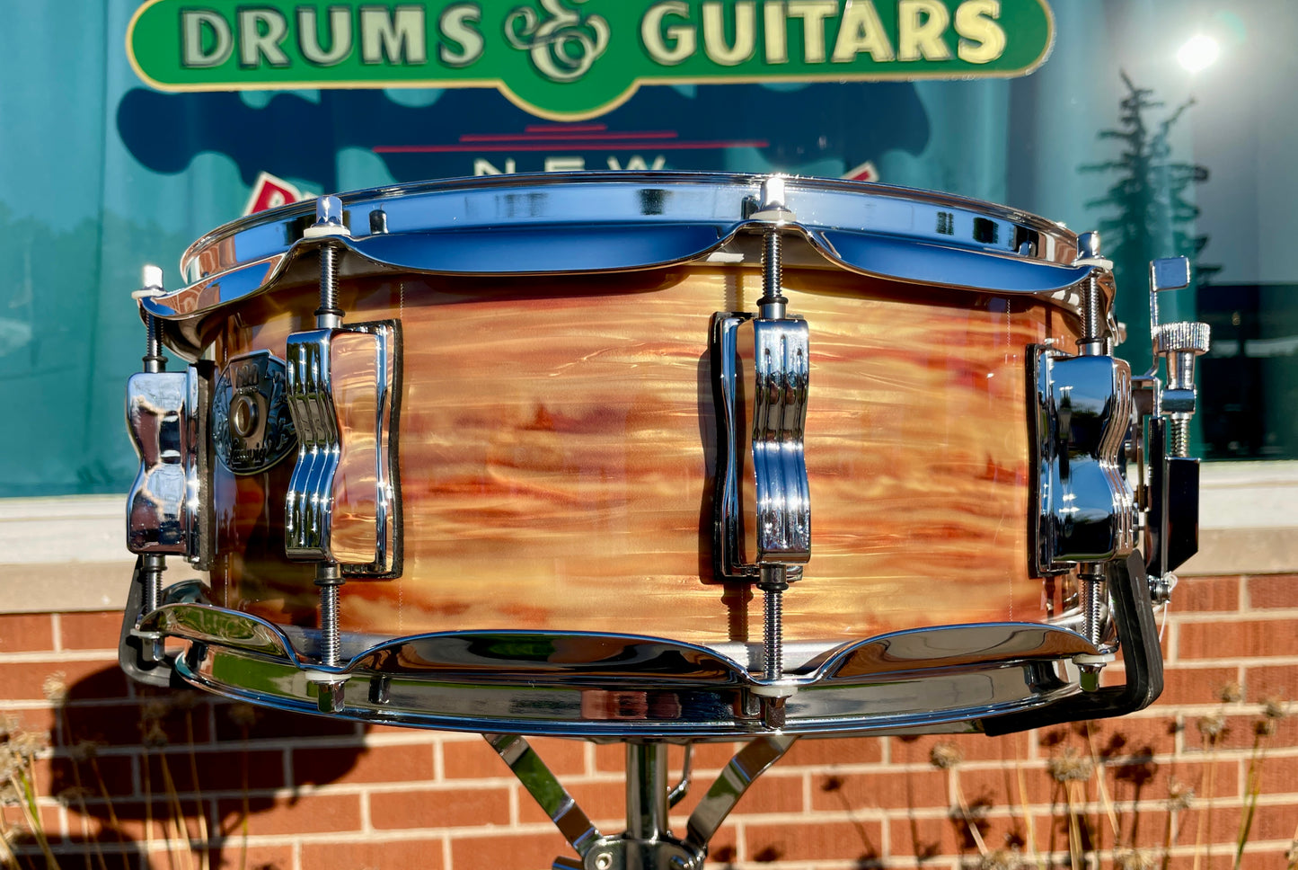 N.O.S. Ludwig Classic Maple 5x14 100th Anniversary 1964 Jazz Festival Reissue Snare Pre-Aged Pink Oyster Pearl #240