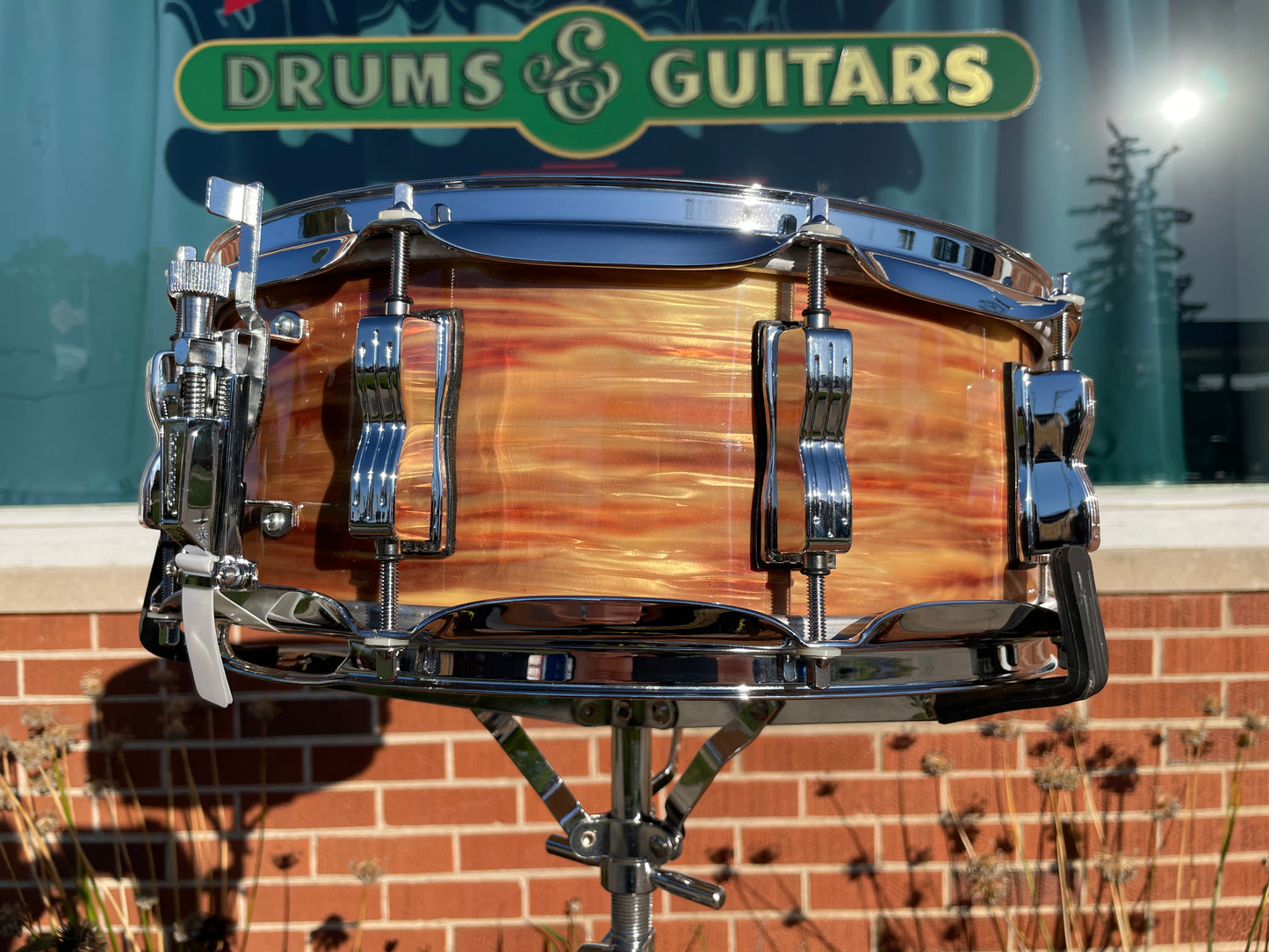 N.O.S. Ludwig Classic Maple 5x14 100th Anniversary 1964 Jazz Festival Reissue Snare Pre-Aged Pink Oyster Pearl #240