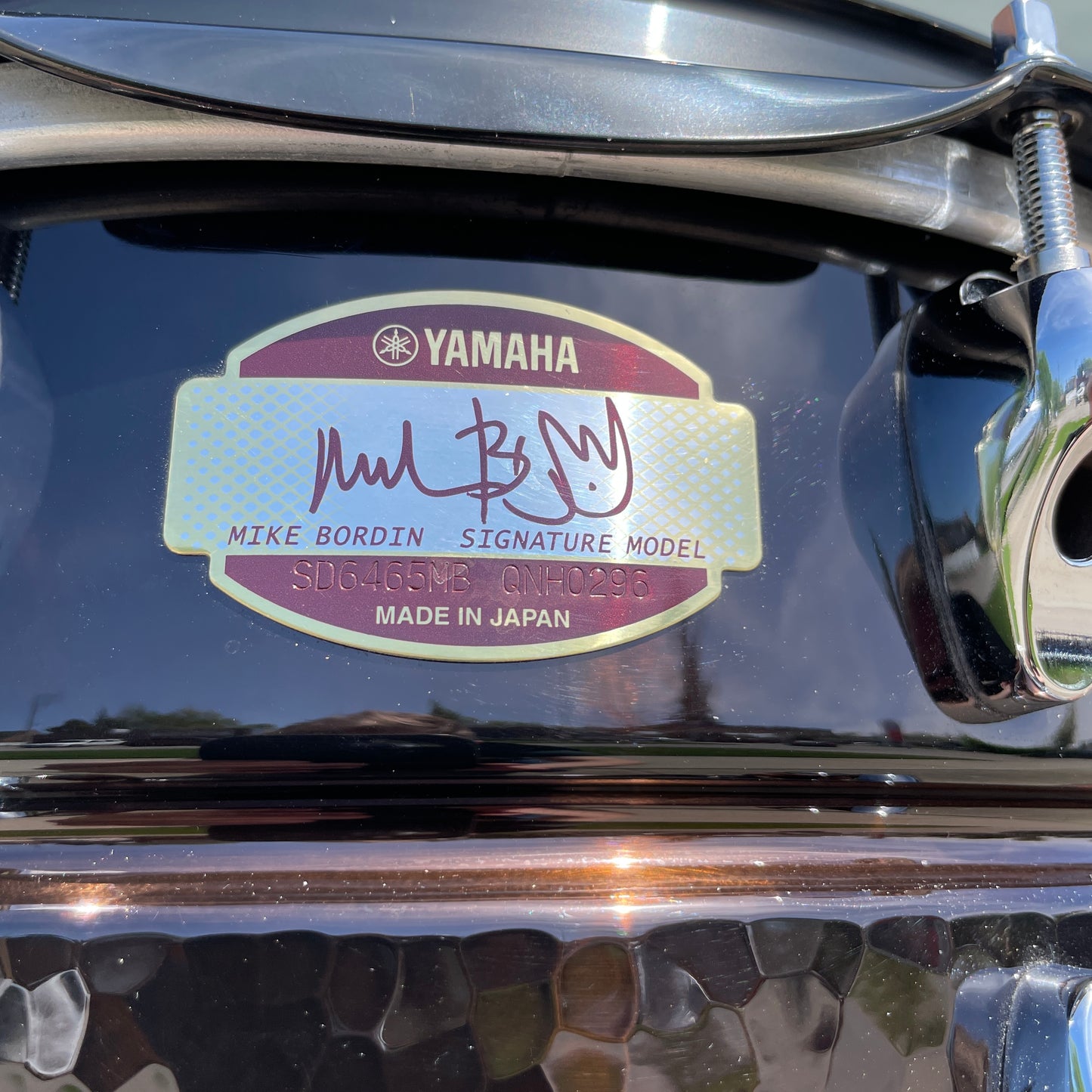 Yamaha 6.5x14 Mike Bordin Signature Half-Hammered Snare Drum Black SD6465MB