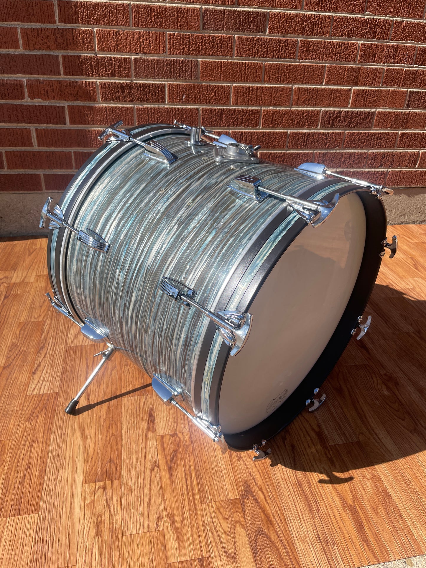 1960s Ludwig 14x18 Bop Bass Drum Oyster Blue Pearl