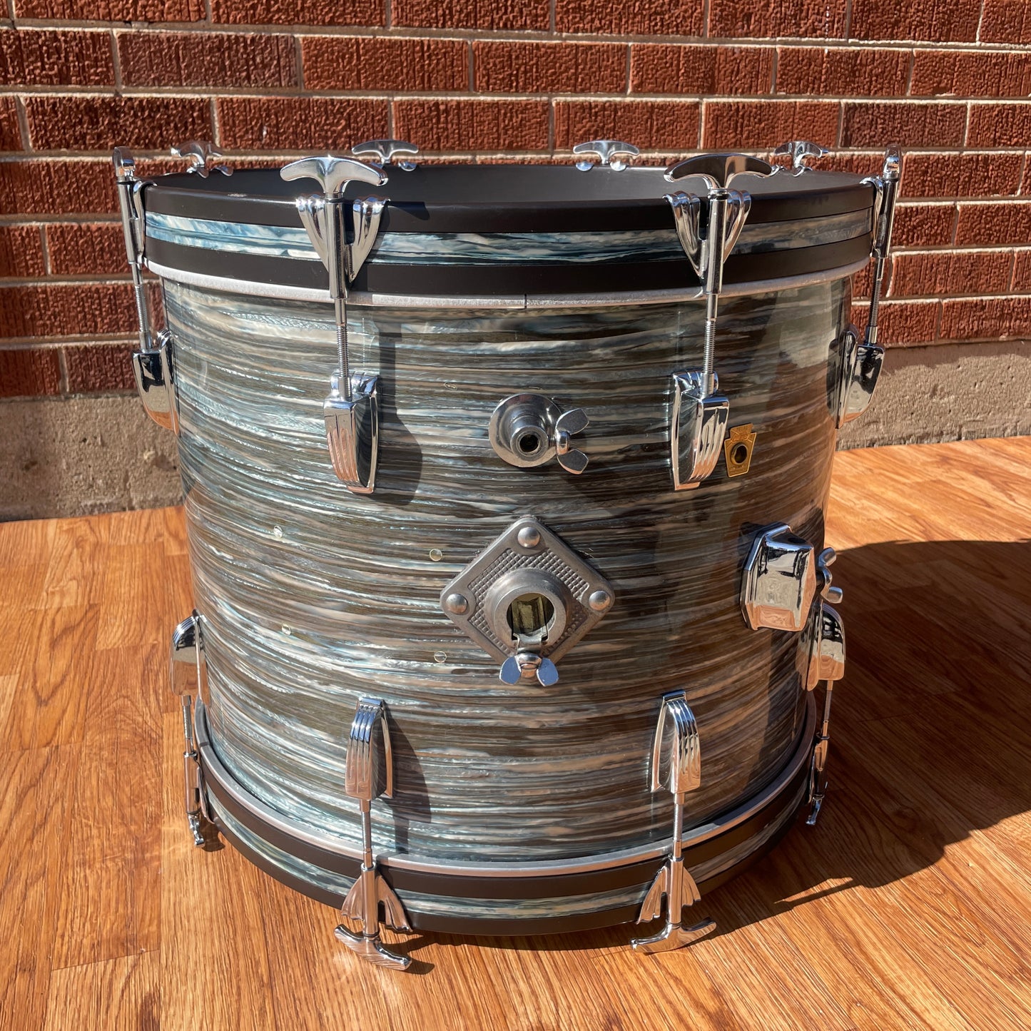 1960s Ludwig 14x18 Bop Bass Drum Oyster Blue Pearl