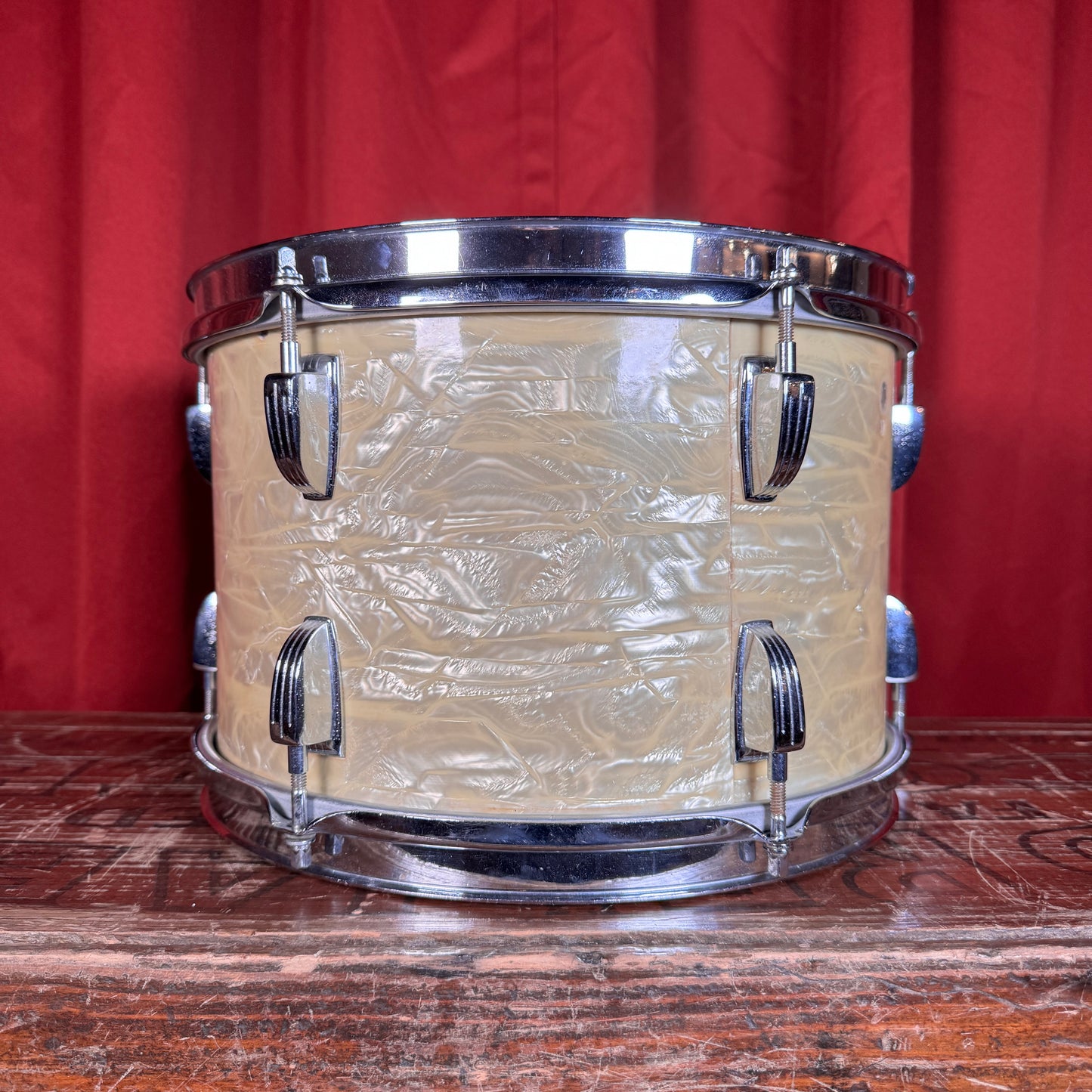 1960s Ludwig 8x12 Super Classic Tom Drum White Marine Pearl