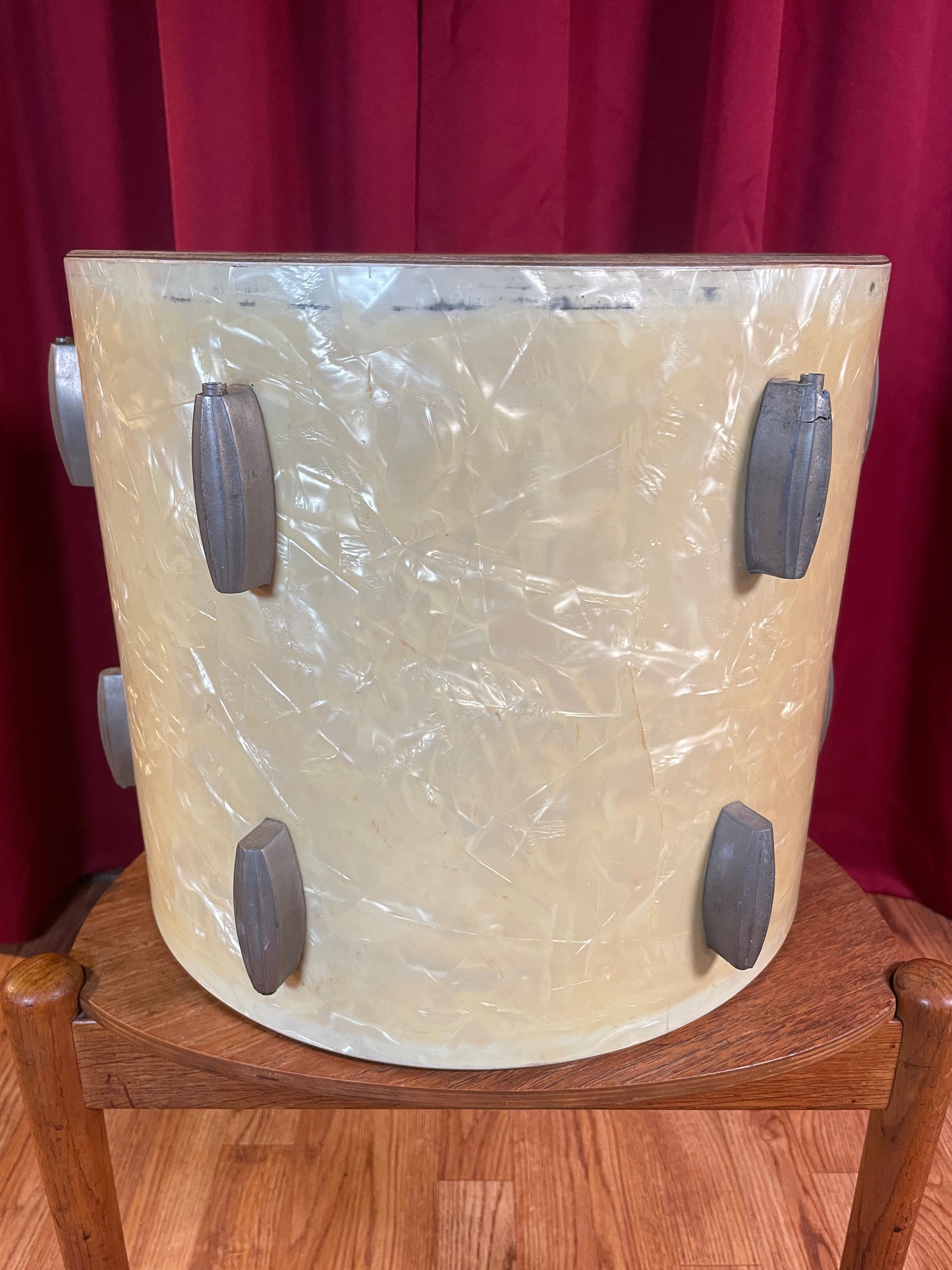 1940s Slingerland Radio King 12x14 Tom Drum Shell White Marine Pearl