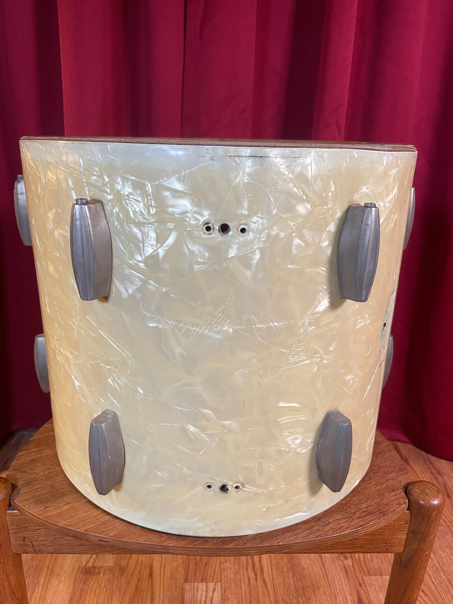 1940s Slingerland Radio King 12x14 Tom Drum Shell White Marine Pearl