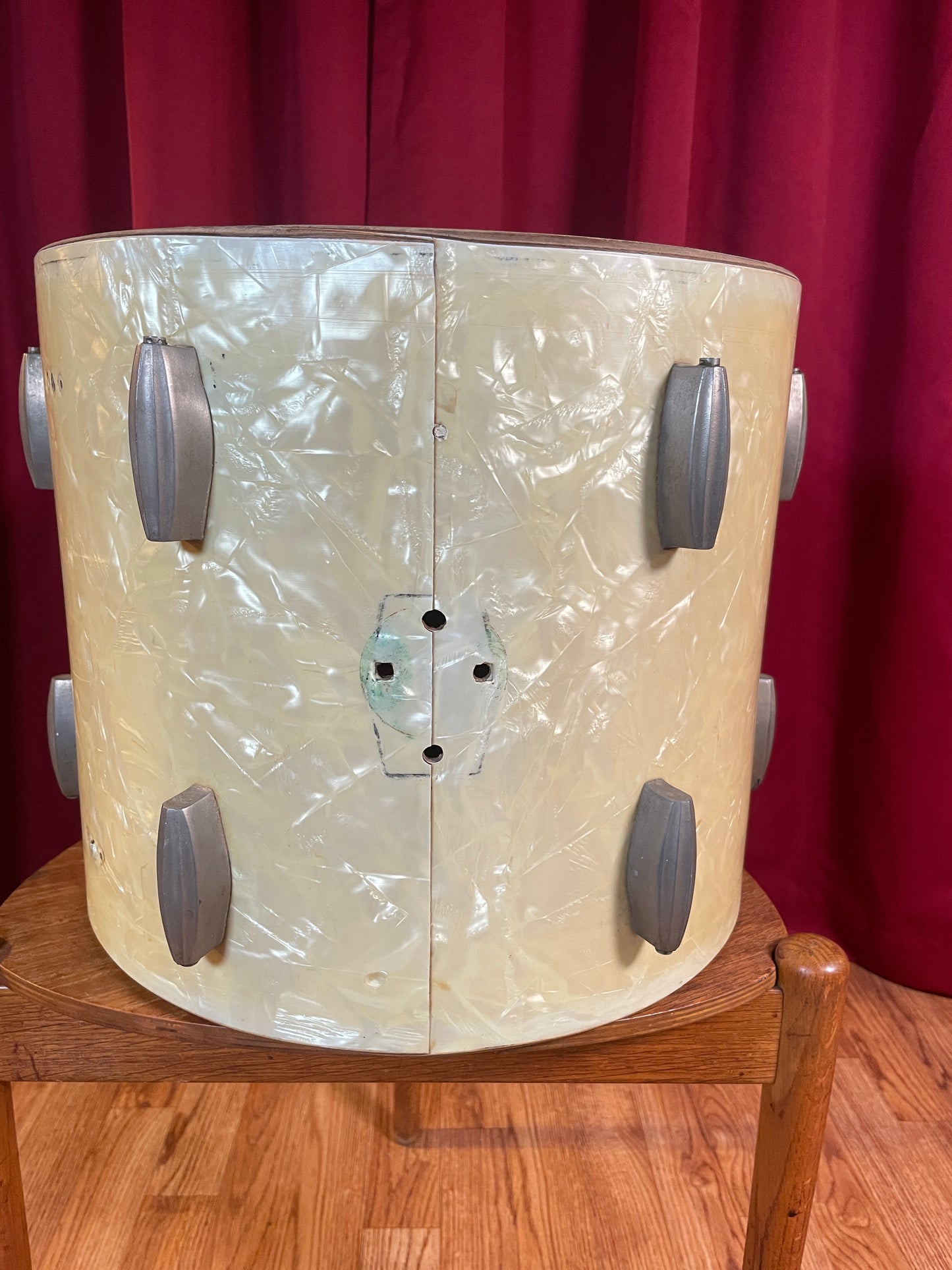1940s Slingerland Radio King 12x14 Tom Drum Shell White Marine Pearl